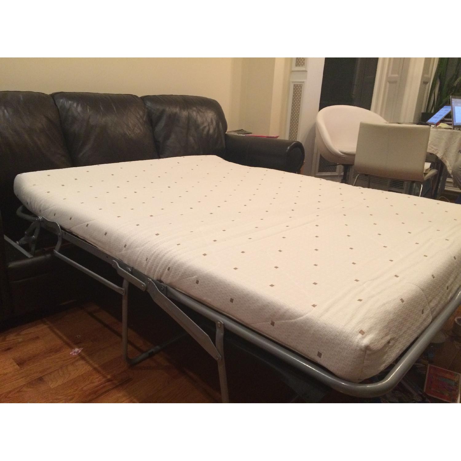 Chateau D'ax Marsala Leather Full Sleeper Sofa - image-4