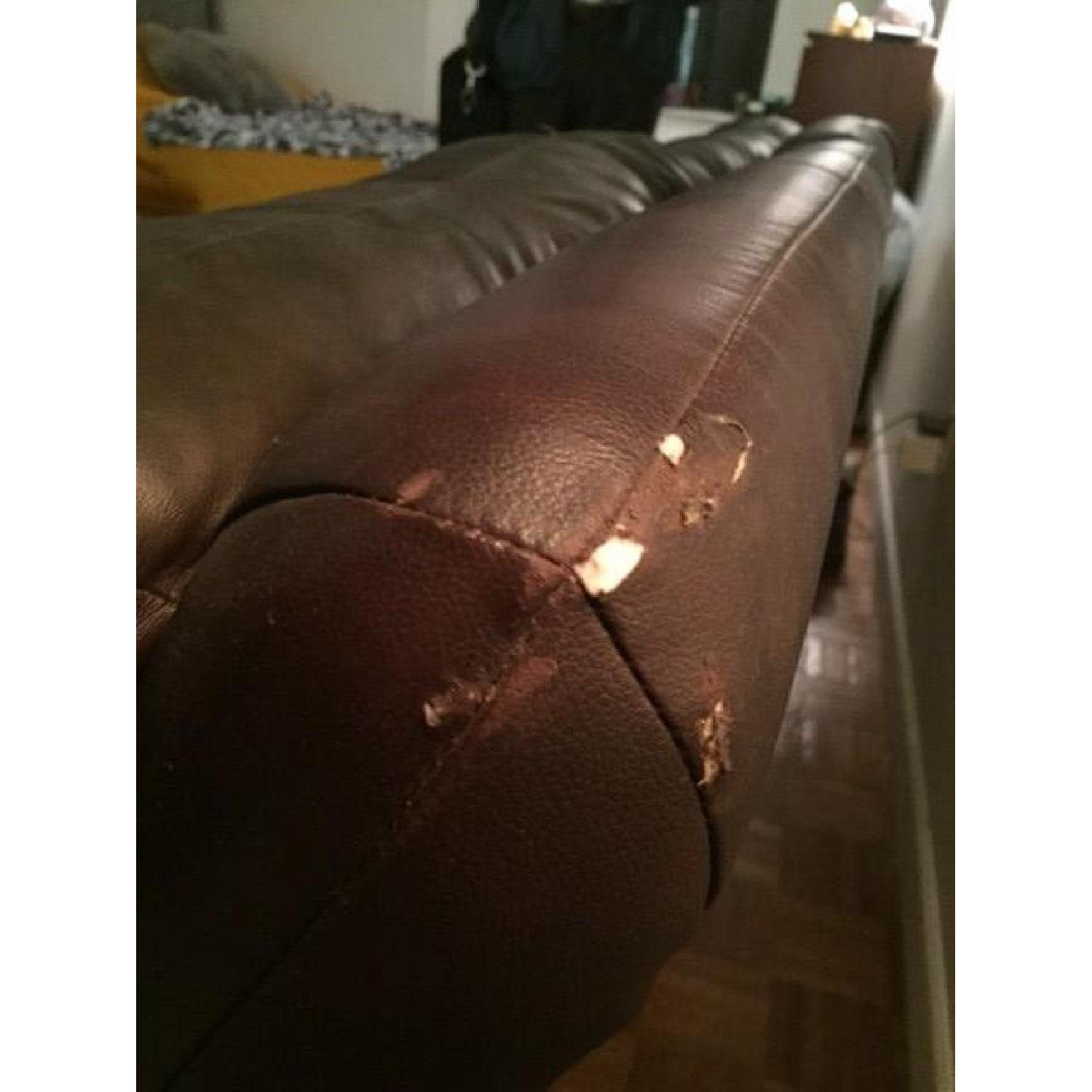 Bob's Brown Leather Dual Reclining Sofa - image-3