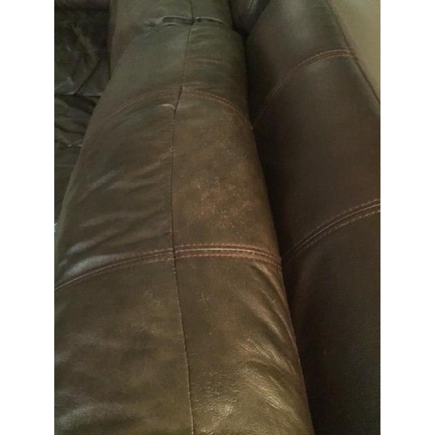 Bob's Brown Leather Dual Reclining Sofa - image-4