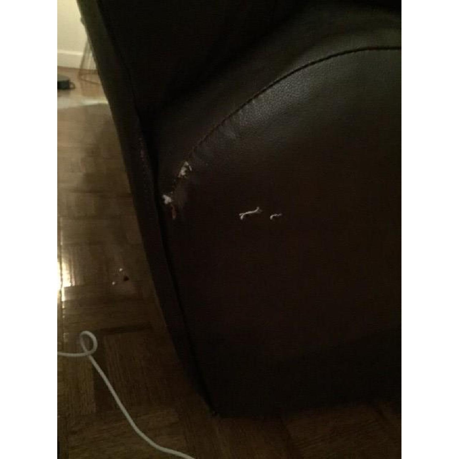 Bob's Brown Leather Dual Reclining Sofa - image-5