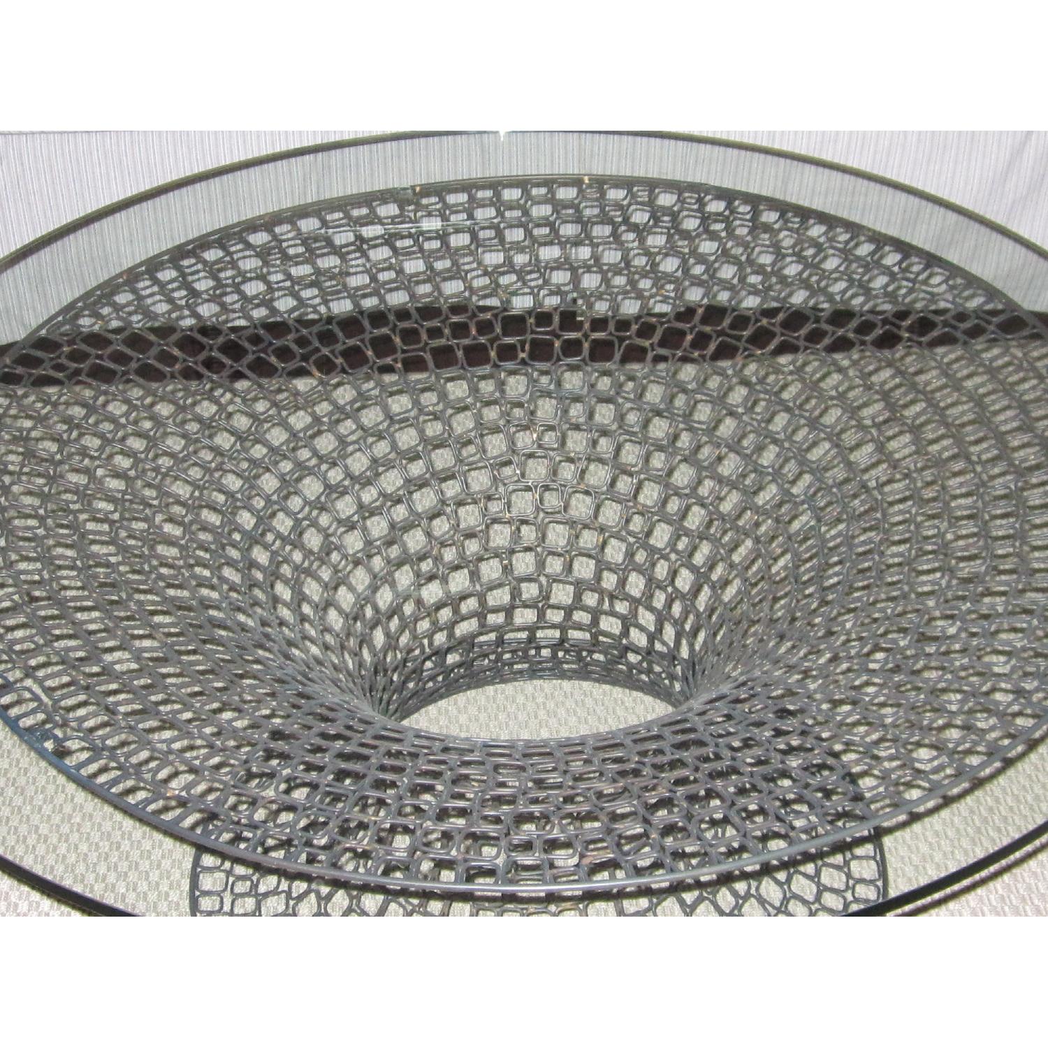 CB2 Glass Top/Cast Iron Round Coffee Table - image-2