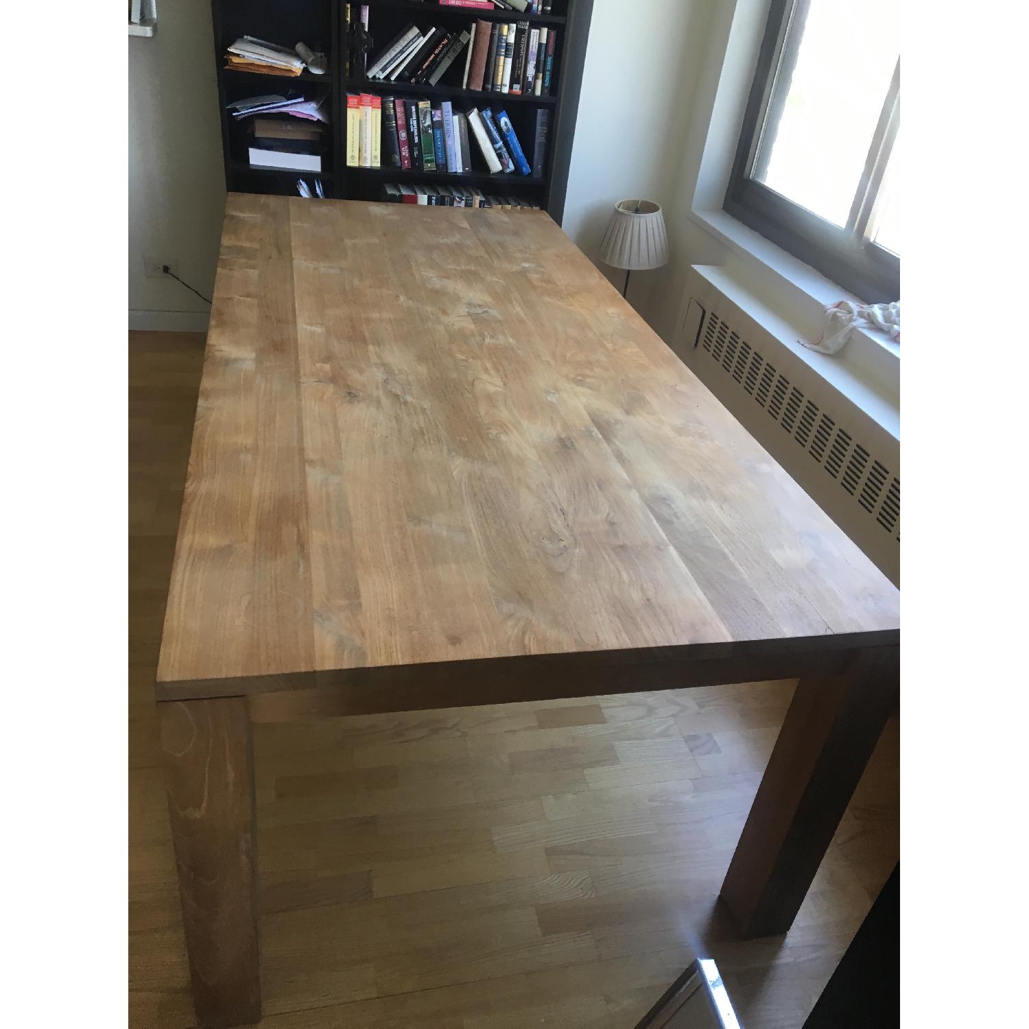 Crate & Barrel Pacifica Solid Teak Dining Table w/ 1 Bench - image-2