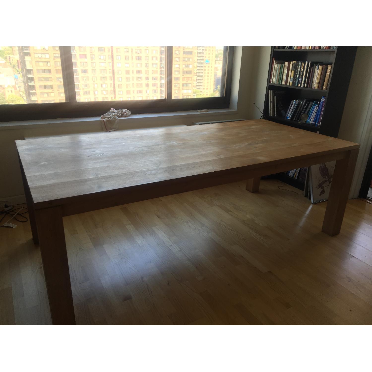 Crate & Barrel Pacifica Solid Teak Dining Table w/ 1 Bench - image-3