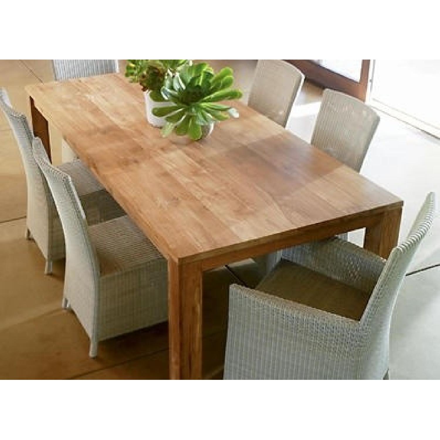 Crate & Barrel Pacifica Solid Teak Dining Table w/ 1 Bench - image-5