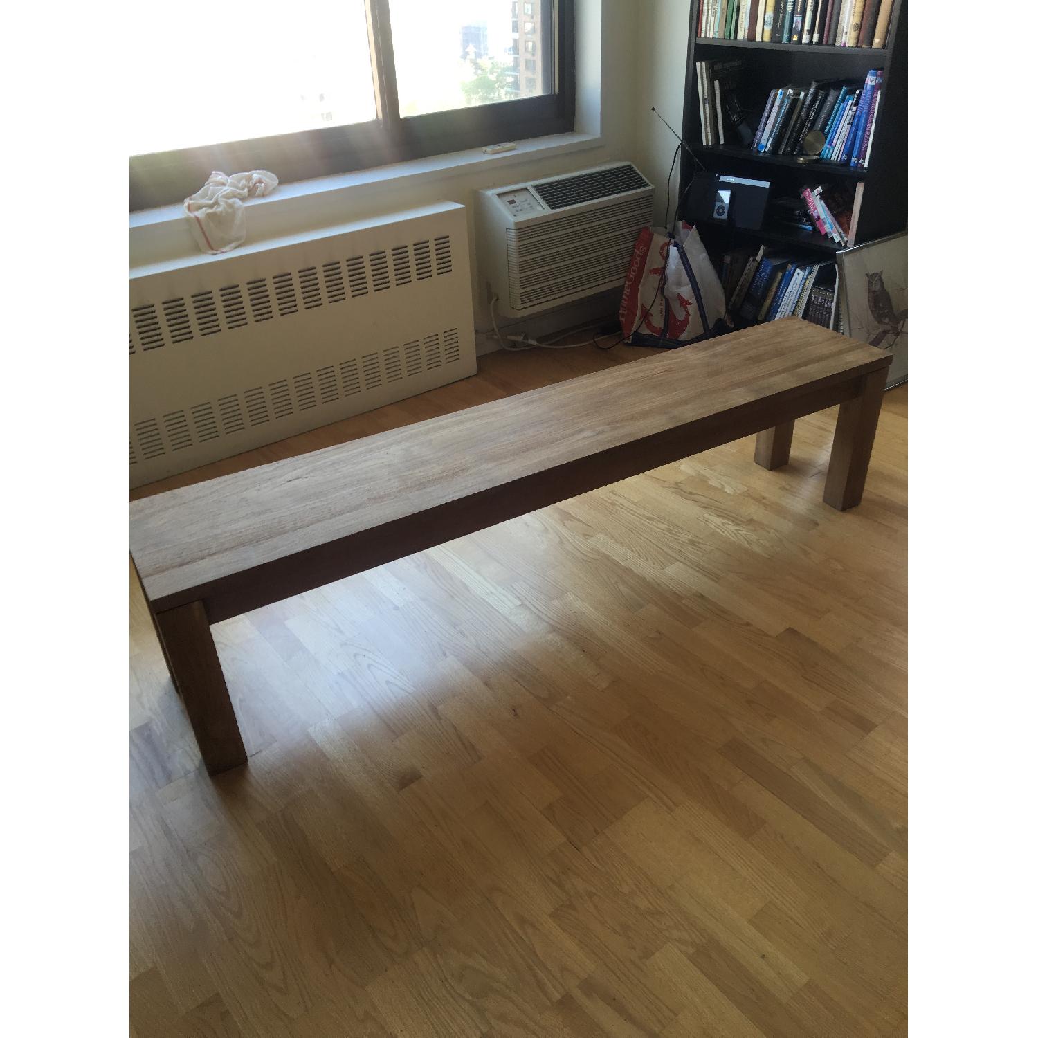 Crate & Barrel Pacifica Solid Teak Dining Table w/ 1 Bench - image-6