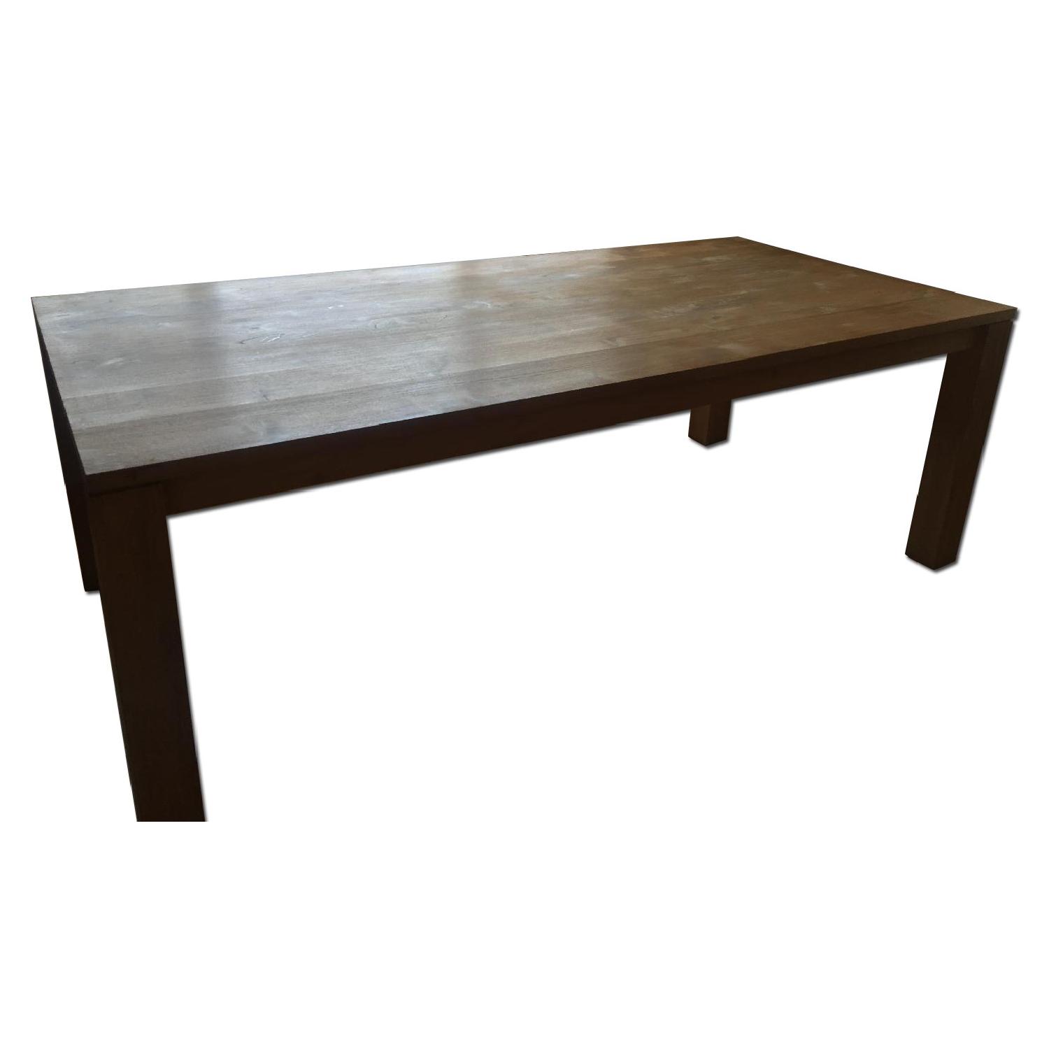 Crate & Barrel Pacifica Solid Teak Dining Table w/ 1 Bench - image-0