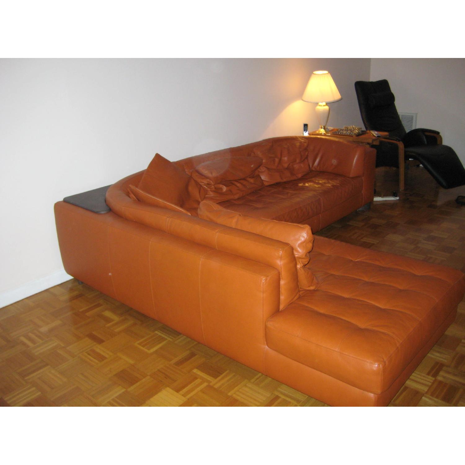 Natuzzi Leather L Shape Couch - image-1