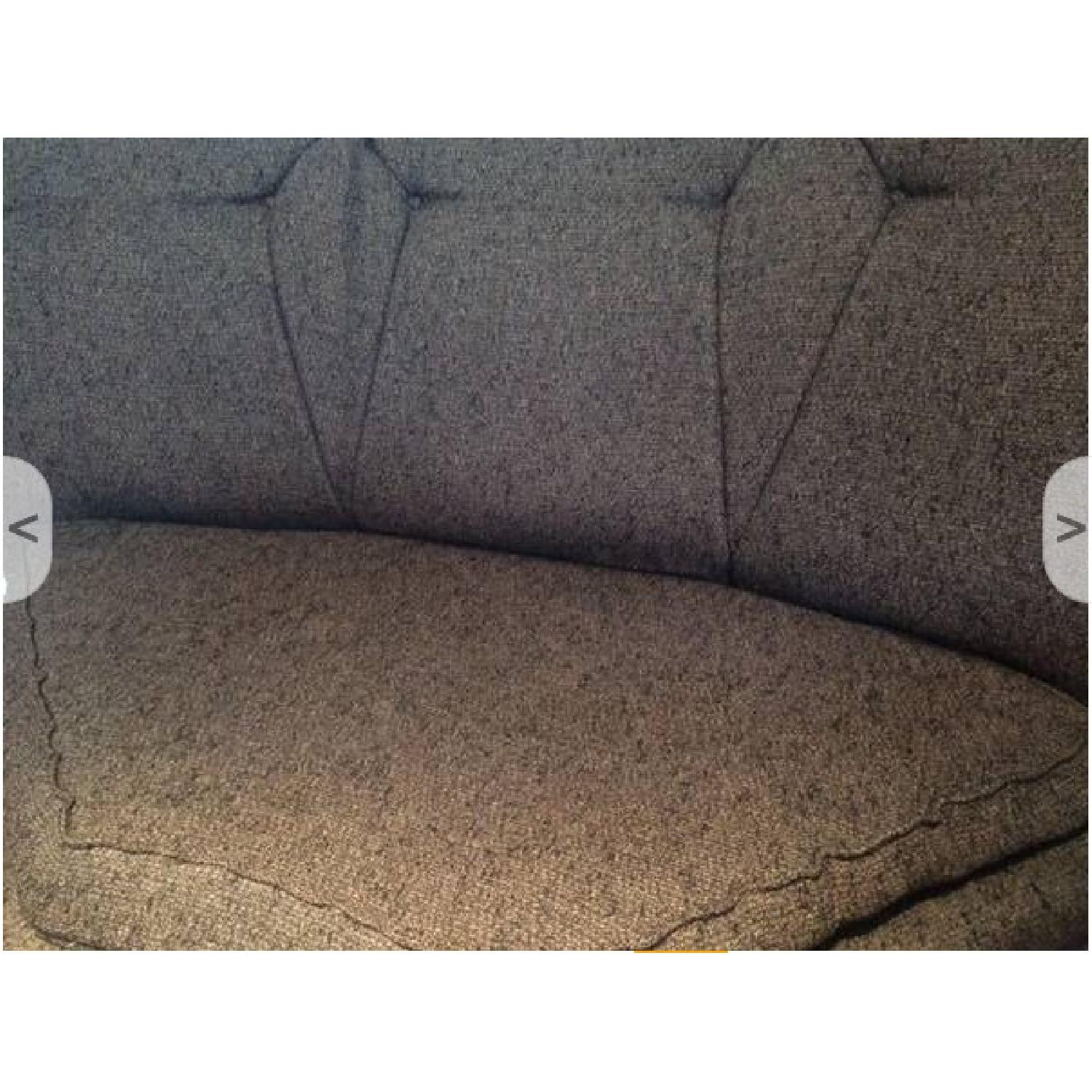 Vintage 1960s 3-Piece Sectional Sofa + Armchair & Ottoman in Brown - image-1