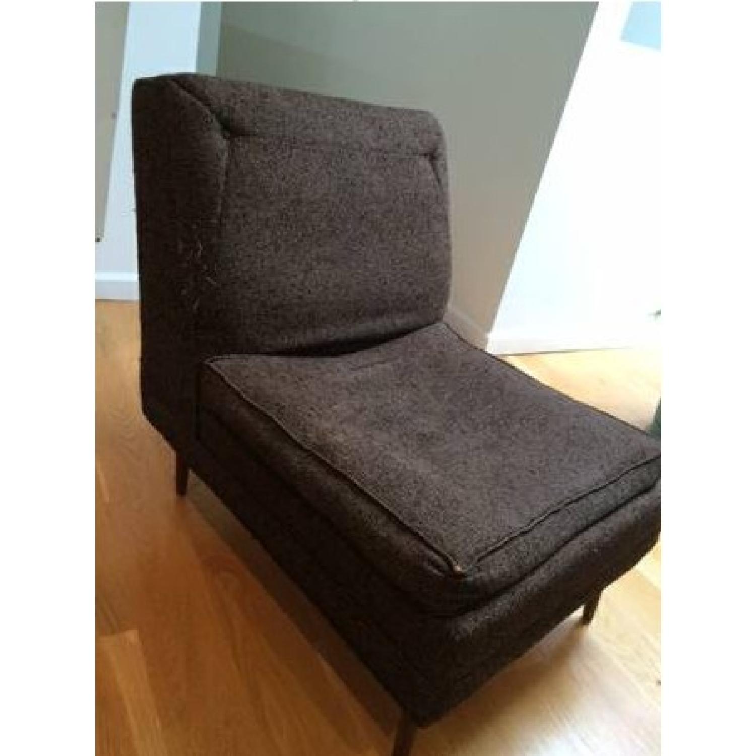 Vintage 1960s 3-Piece Sectional Sofa + Armchair & Ottoman in Brown - image-3