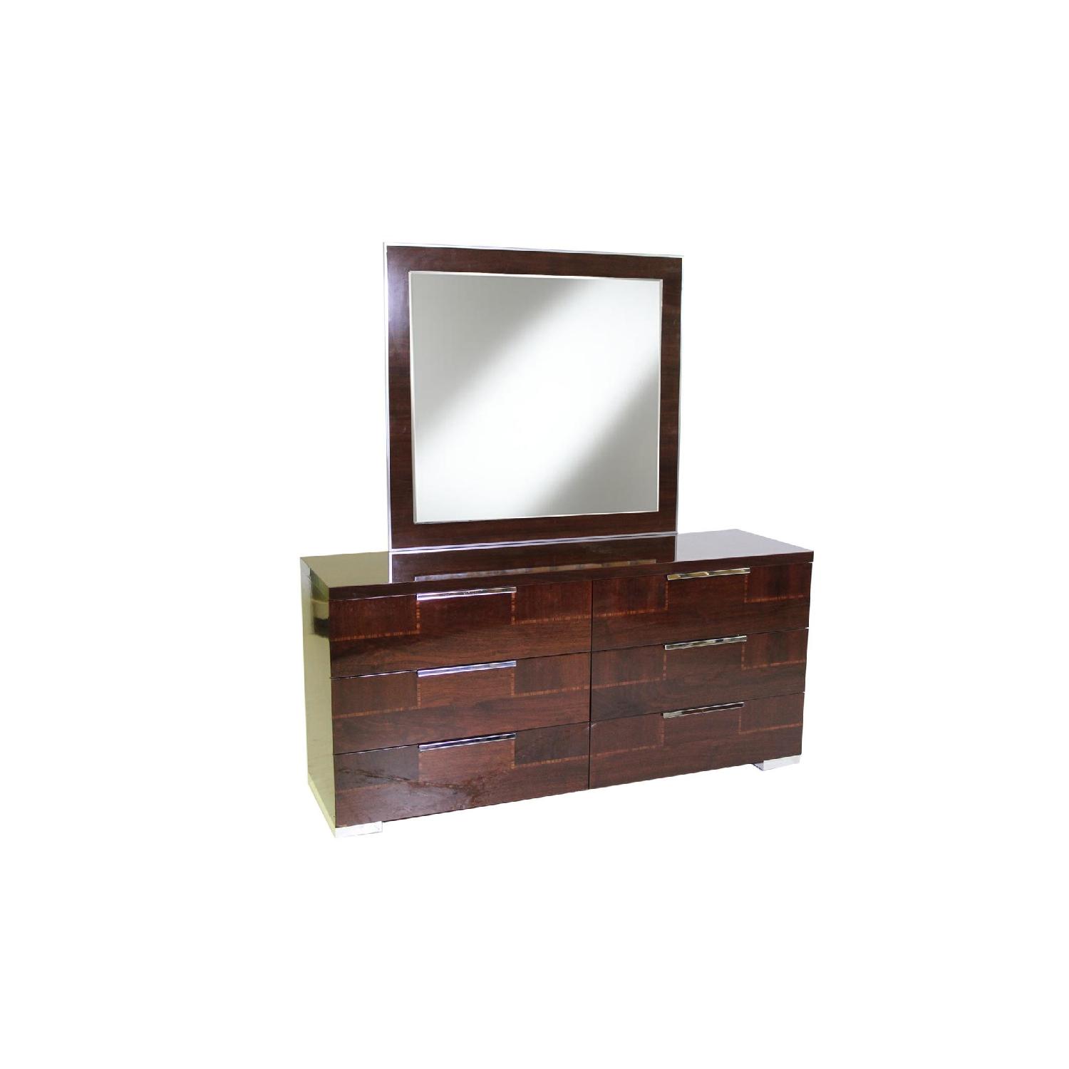 Alf Queen Low Profile Sleigh Bed + Dresser w/ Mirror + 2 Nighstands - image-6