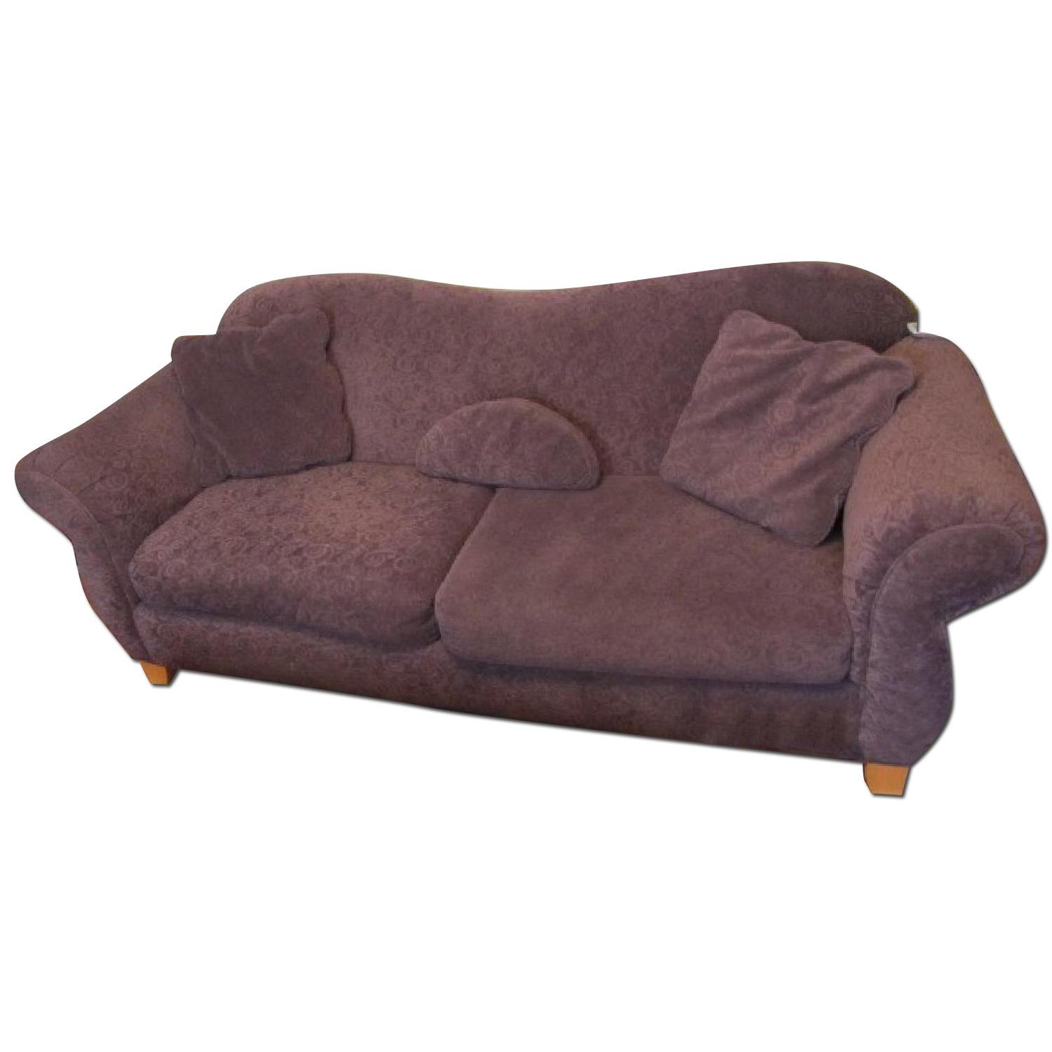 Raymour & Flanigan Purple Pattern Couch - image-0