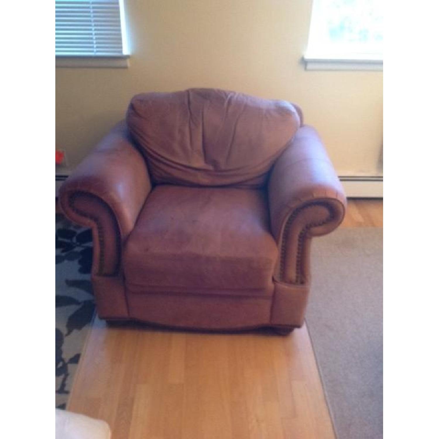 Old Good Things Oversized Leather Reading Chair - image-1