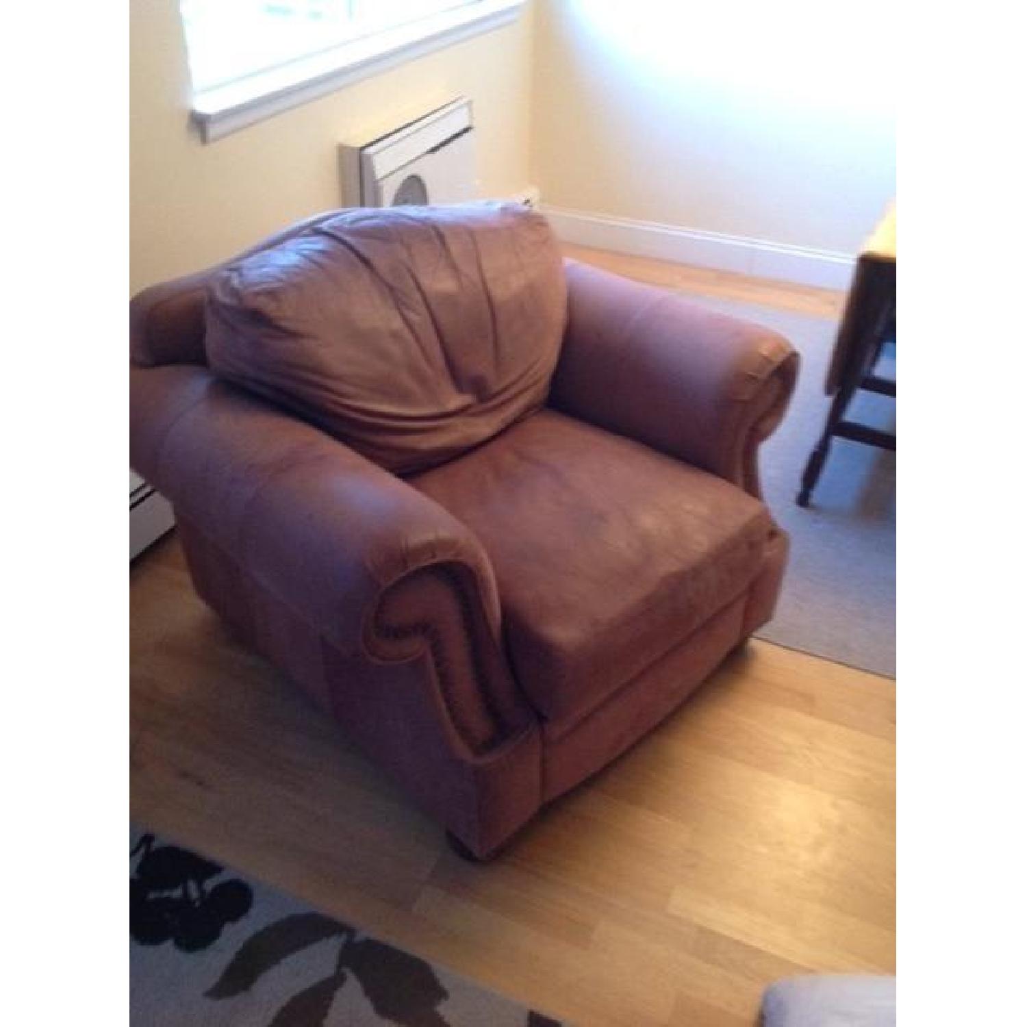 Old Good Things Oversized Leather Reading Chair - image-4