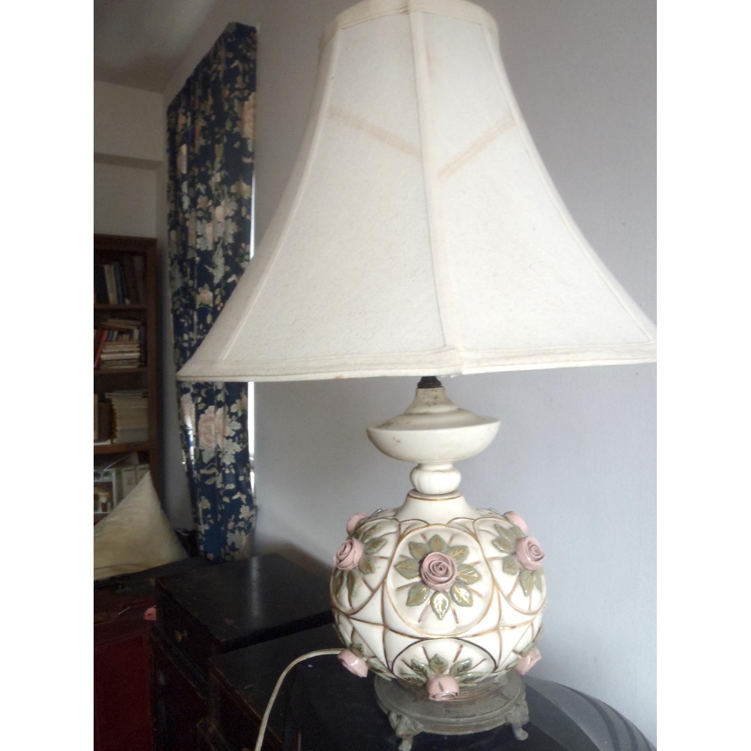 1930's Antique Rosebud Table Lamp - image-1