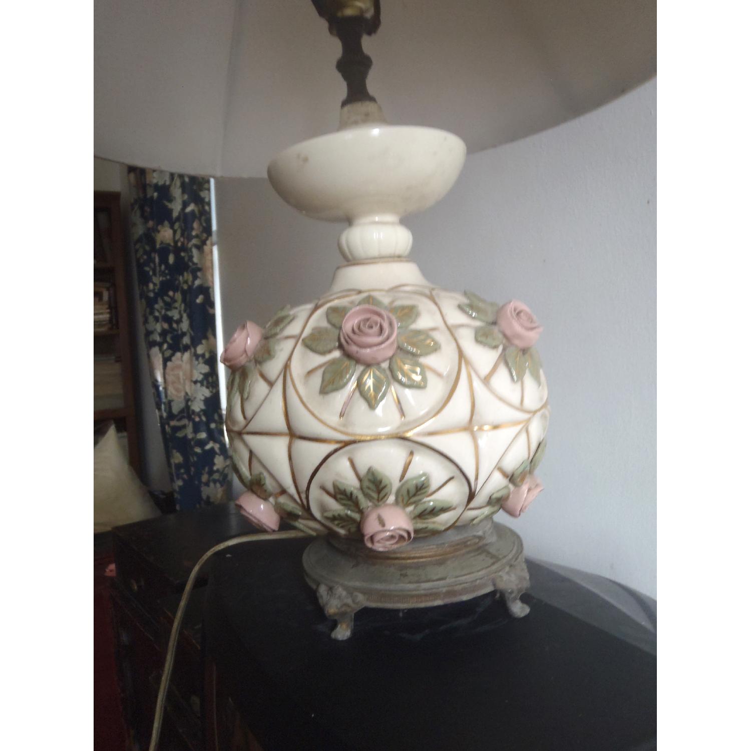 1930's Antique Rosebud Table Lamp - image-2