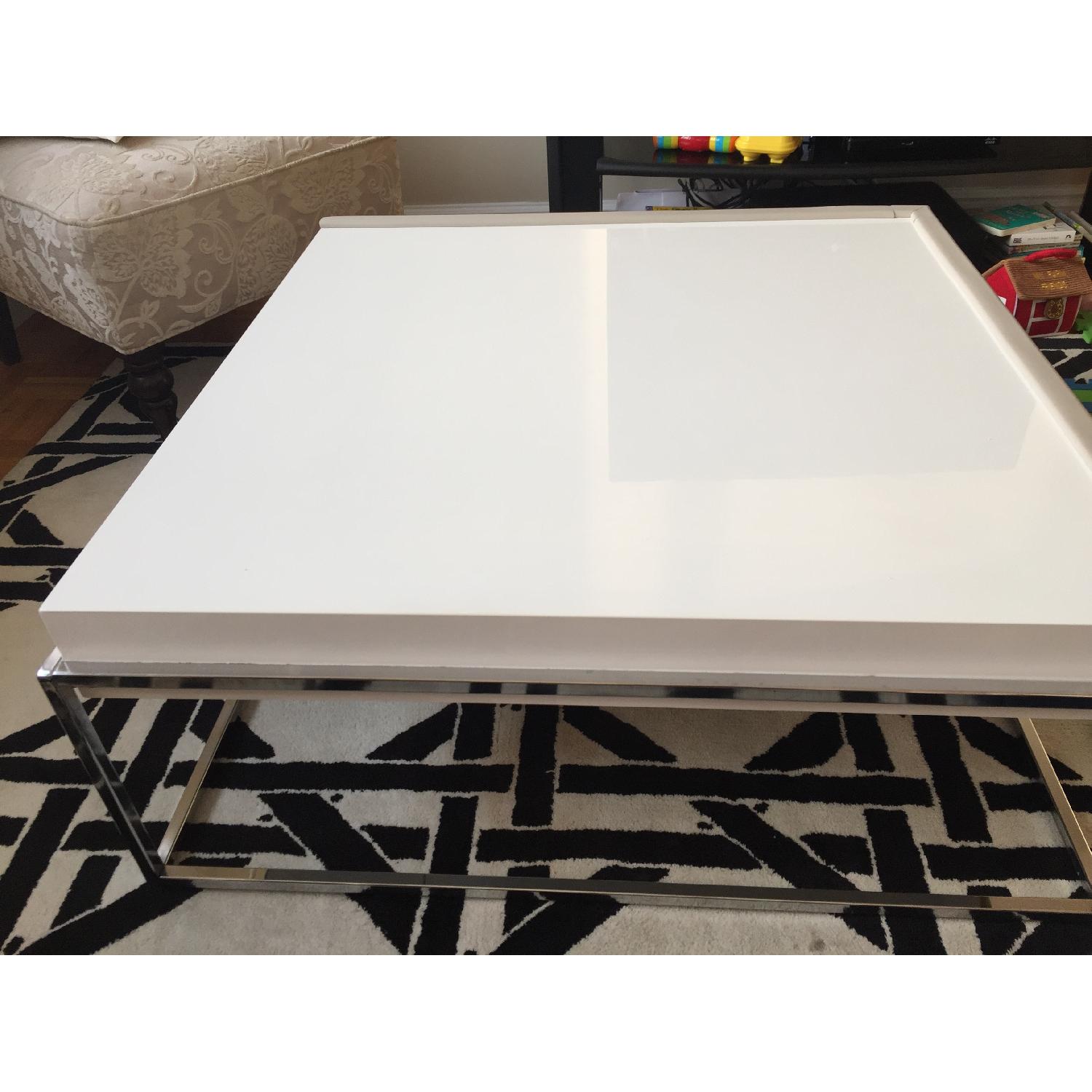 Modern White Coffee Table - image-2