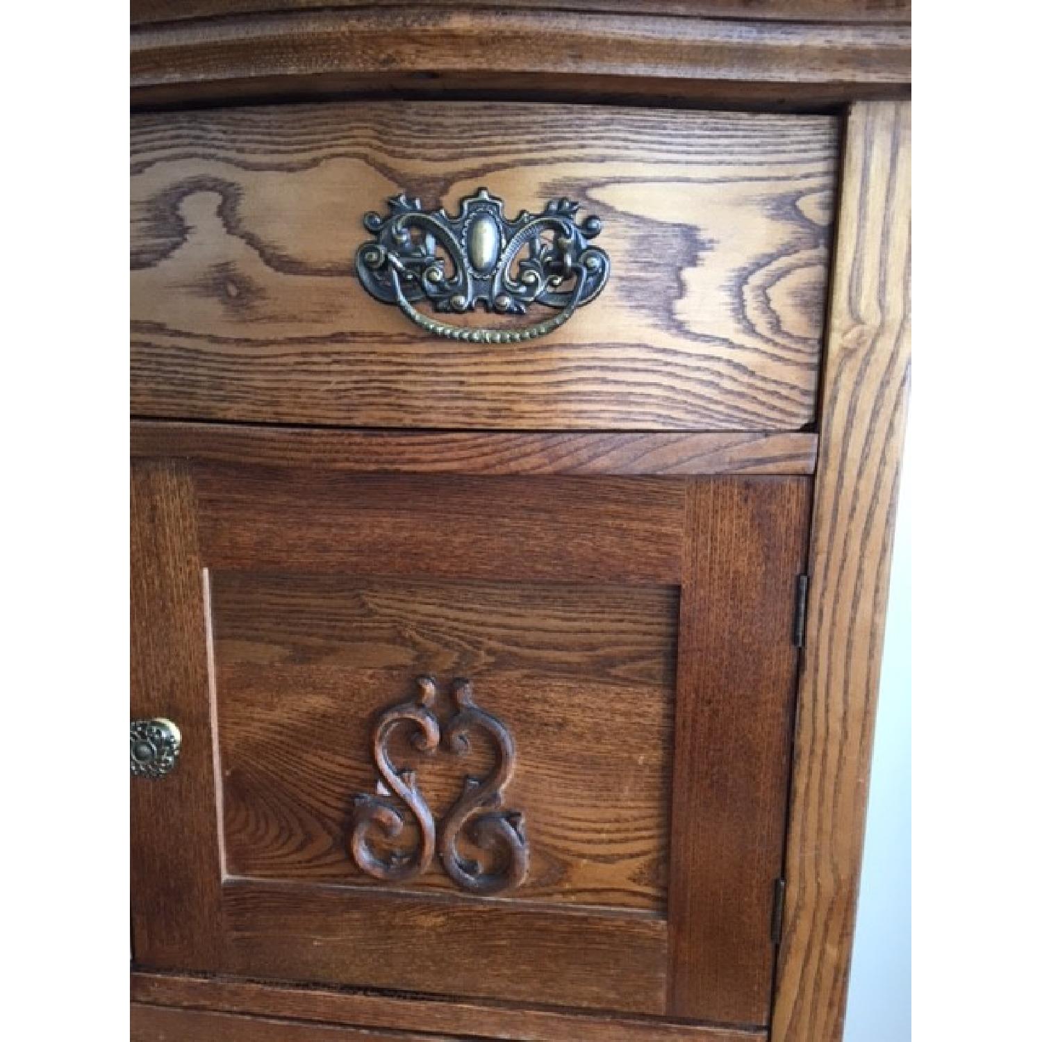 Oak Detailed Antique Dresser w/ Mirror - image-3