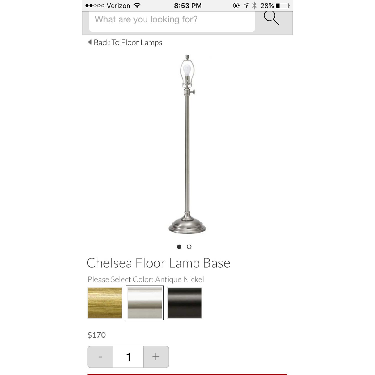 Pottery Barn Chelsea Floor Lamp w/ Linen Drum Shade - image-5