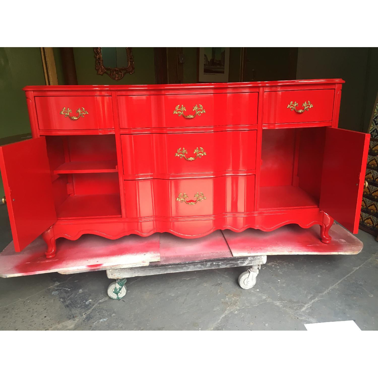 Solid Maple Wood Chinese Red Sideboard - image-3