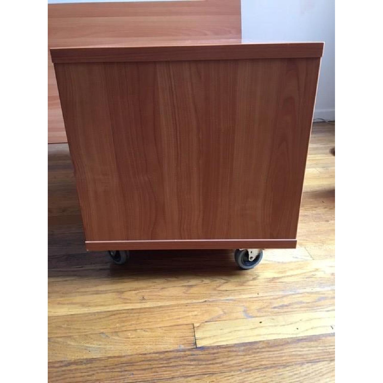 Crate & Barrel TV Stand on Wheels - image-3