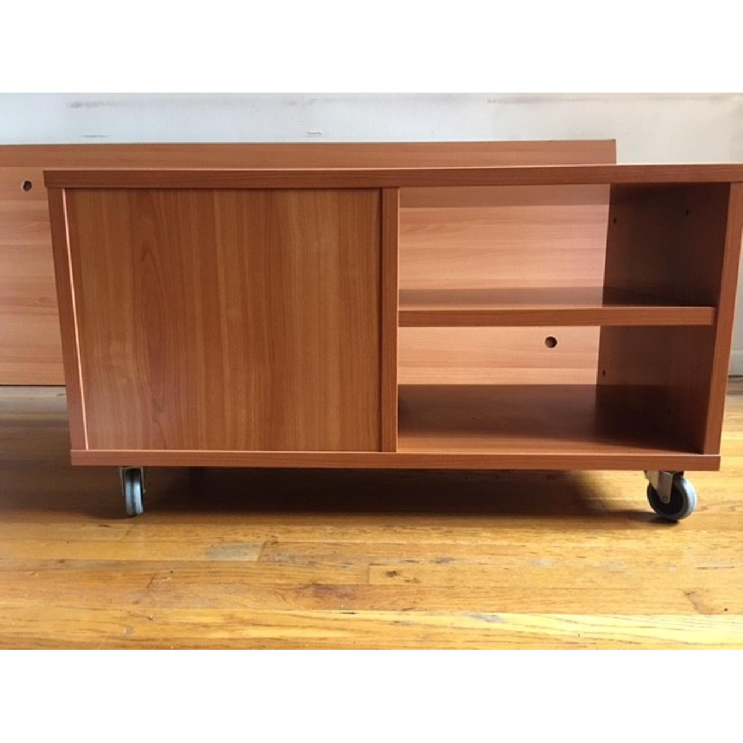 Crate & Barrel TV Stand on Wheels - image-4