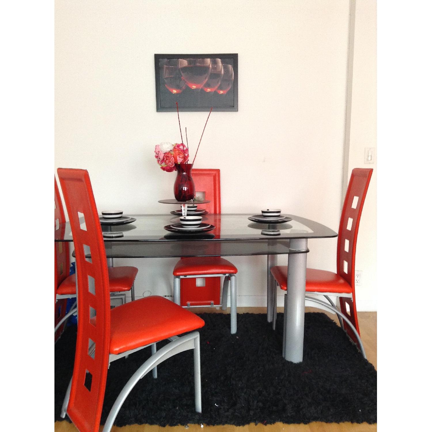Modern Glass Table w/ 4 Chairs - image-2