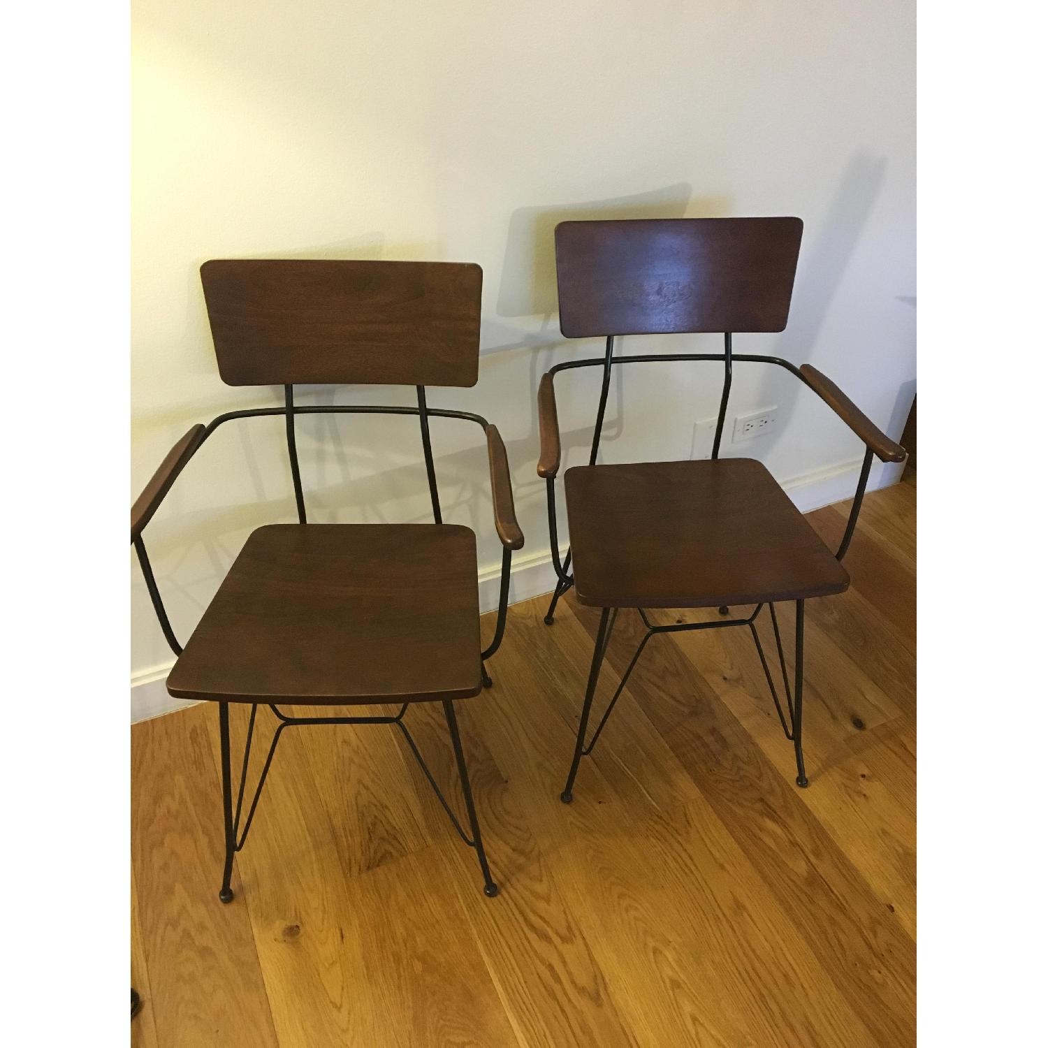 Crate Barrel Elston Dining/Arm Chairs Pair AptDeco