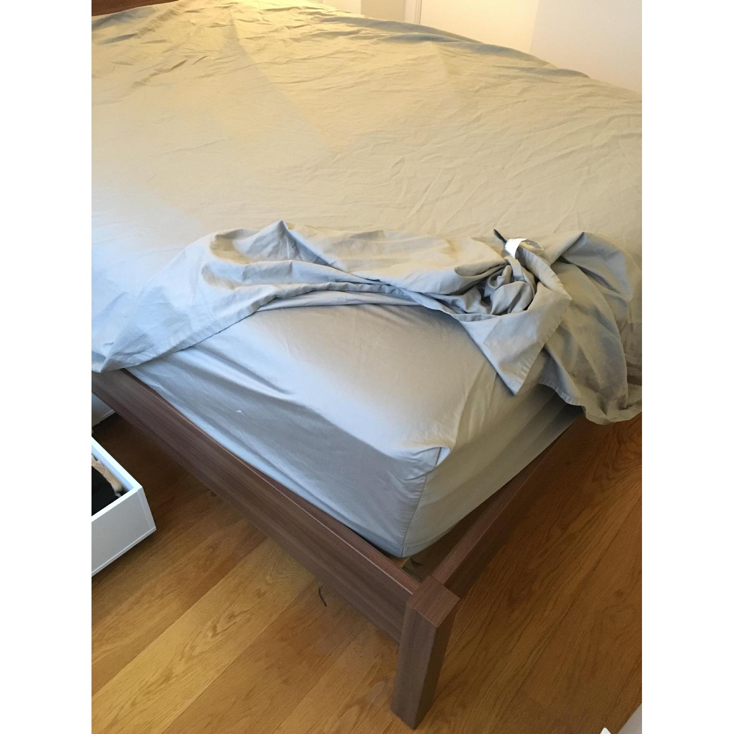 Ikea Nyvoll Bed Frame w/ 4 Malm Storage Boxes - image-1