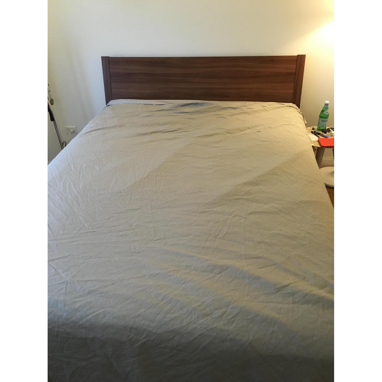 Ikea Nyvoll Bed Frame w/ 4 Malm Storage Boxes - image-3