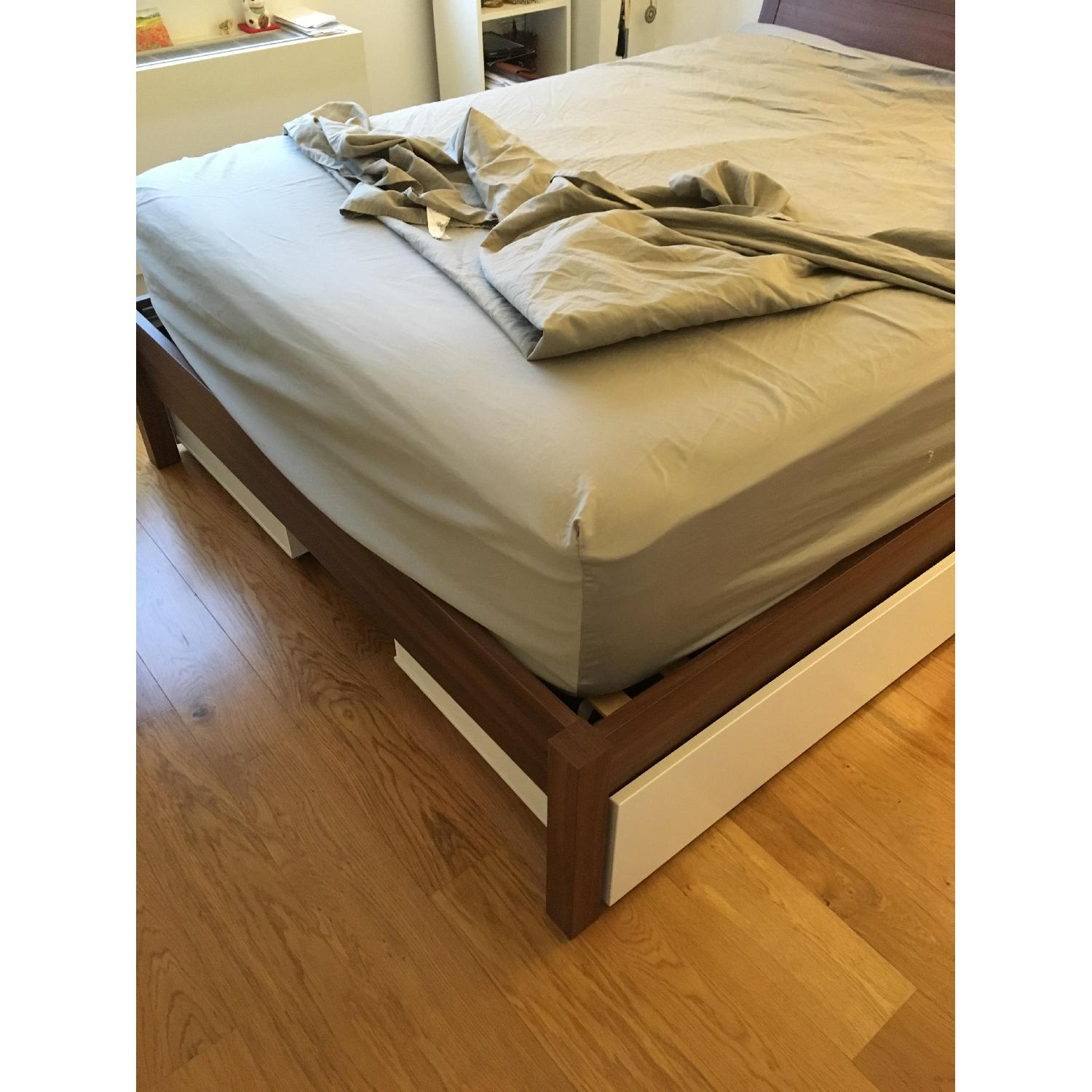 Ikea Nyvoll Bed Frame w/ 4 Malm Storage Boxes AptDeco