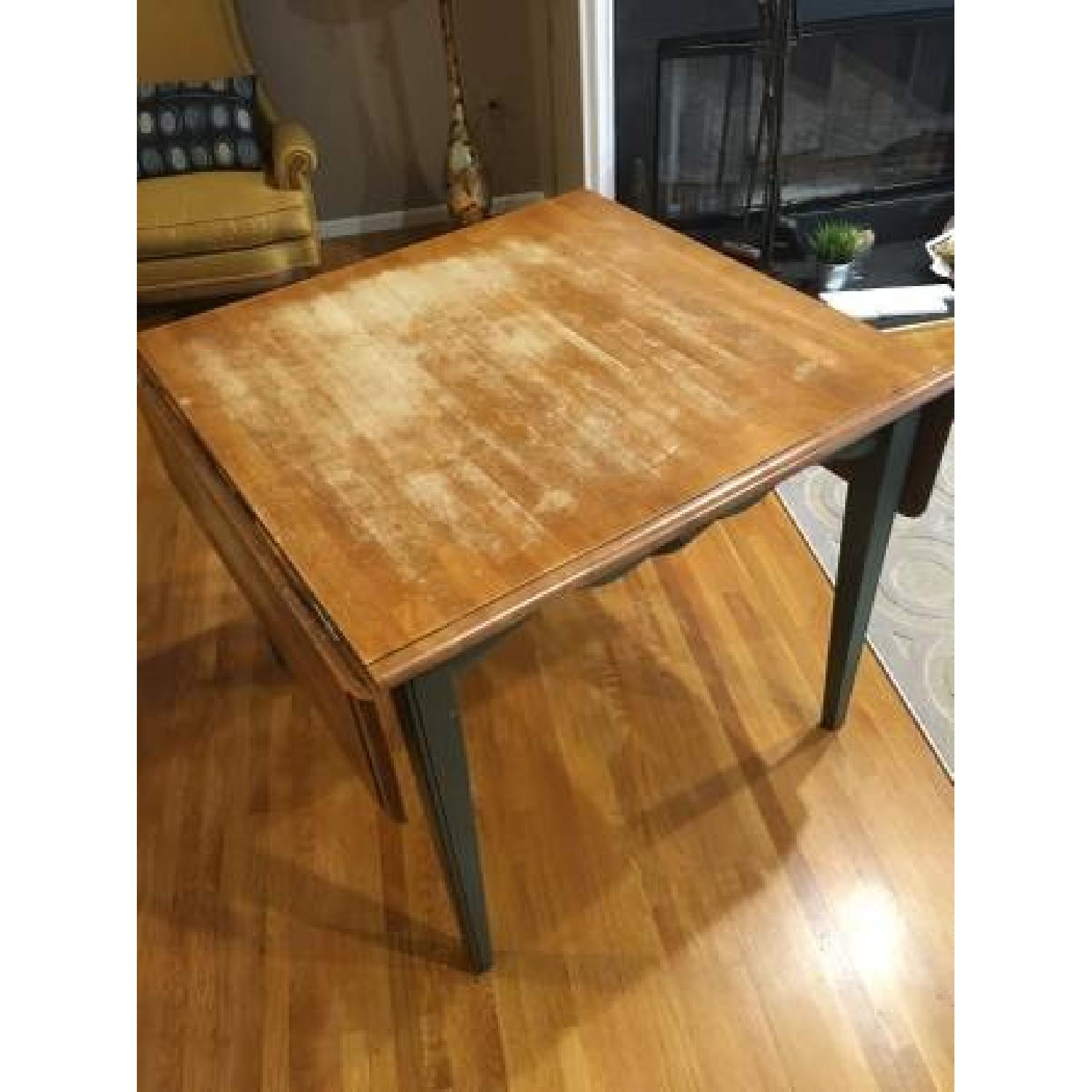 Pier 1 Real Wood Drop Leaf Dining Table w/ 4 Chairs - image-5