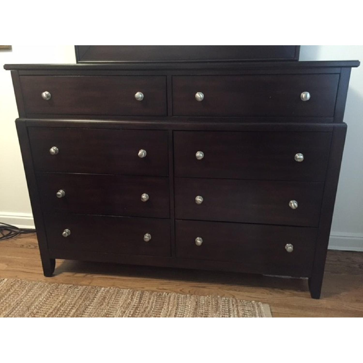 Contemporary 8 Drawer Dresser w/ Mirror - image-1
