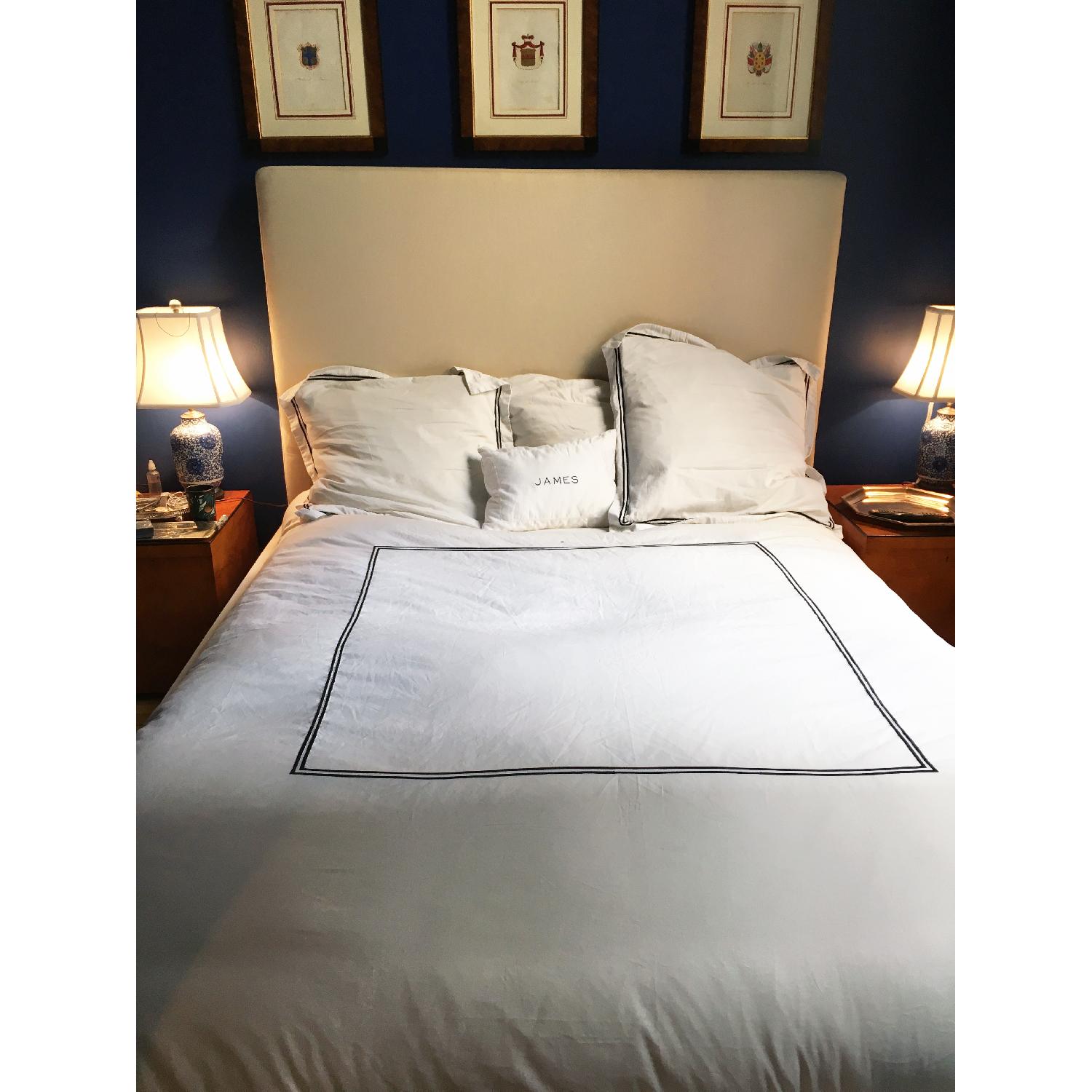 Pottery Barn Upholstered Bed w/ Headboard - image-1