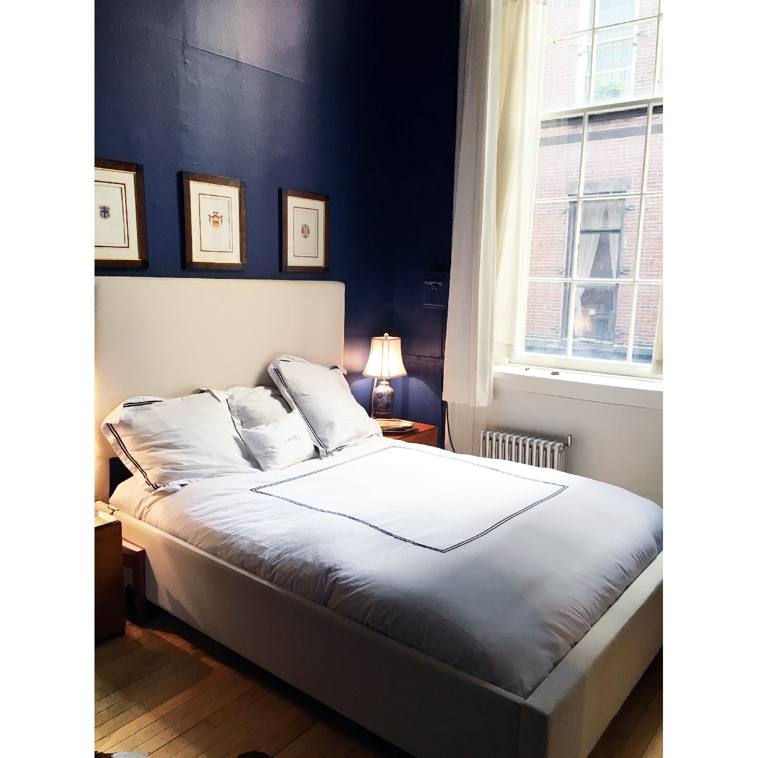 Pottery Barn Upholstered Bed w/ Headboard - image-2