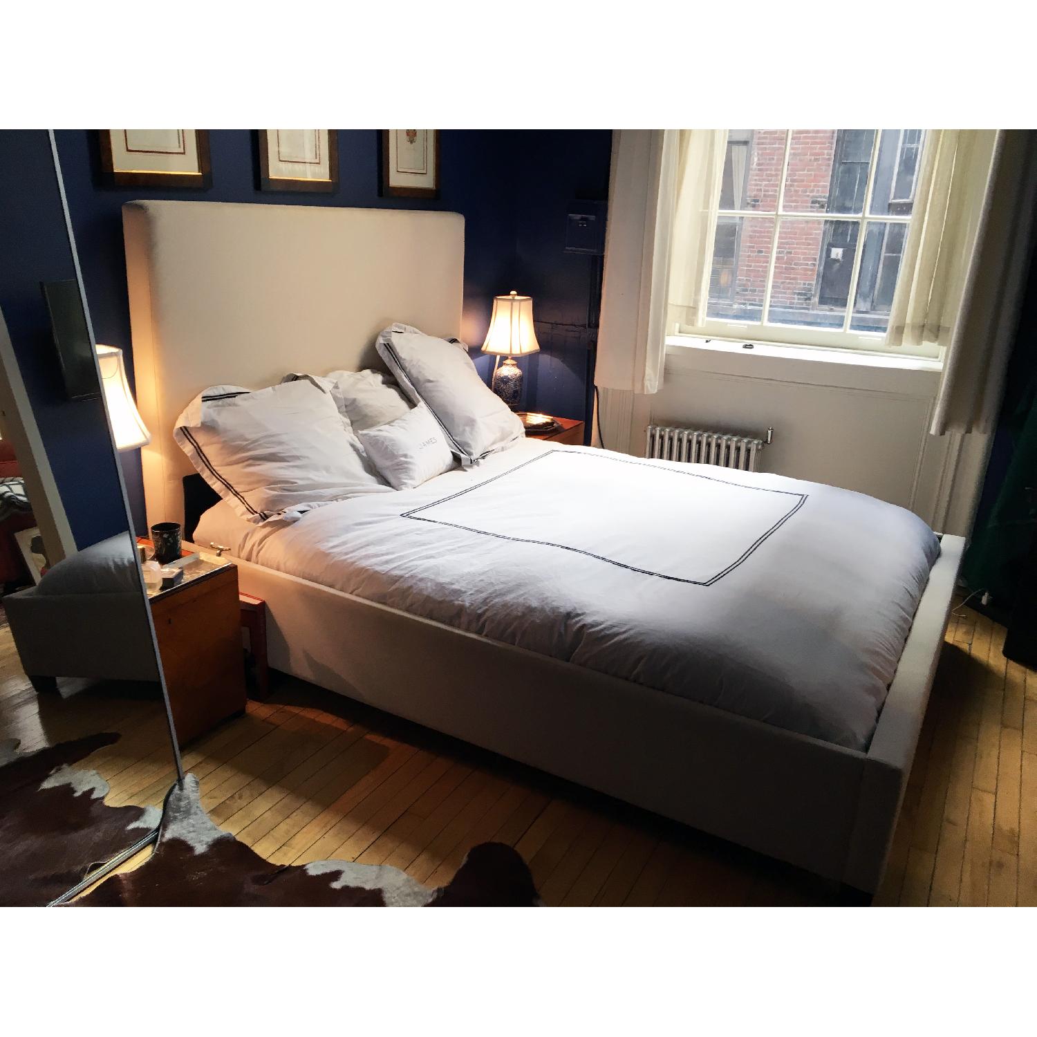 Pottery Barn Upholstered Bed w/ Headboard - image-3