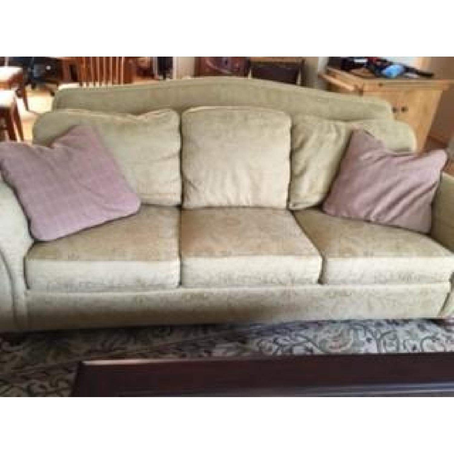 Ethan Allen Curved Back Roll Arm Sofa - image-1