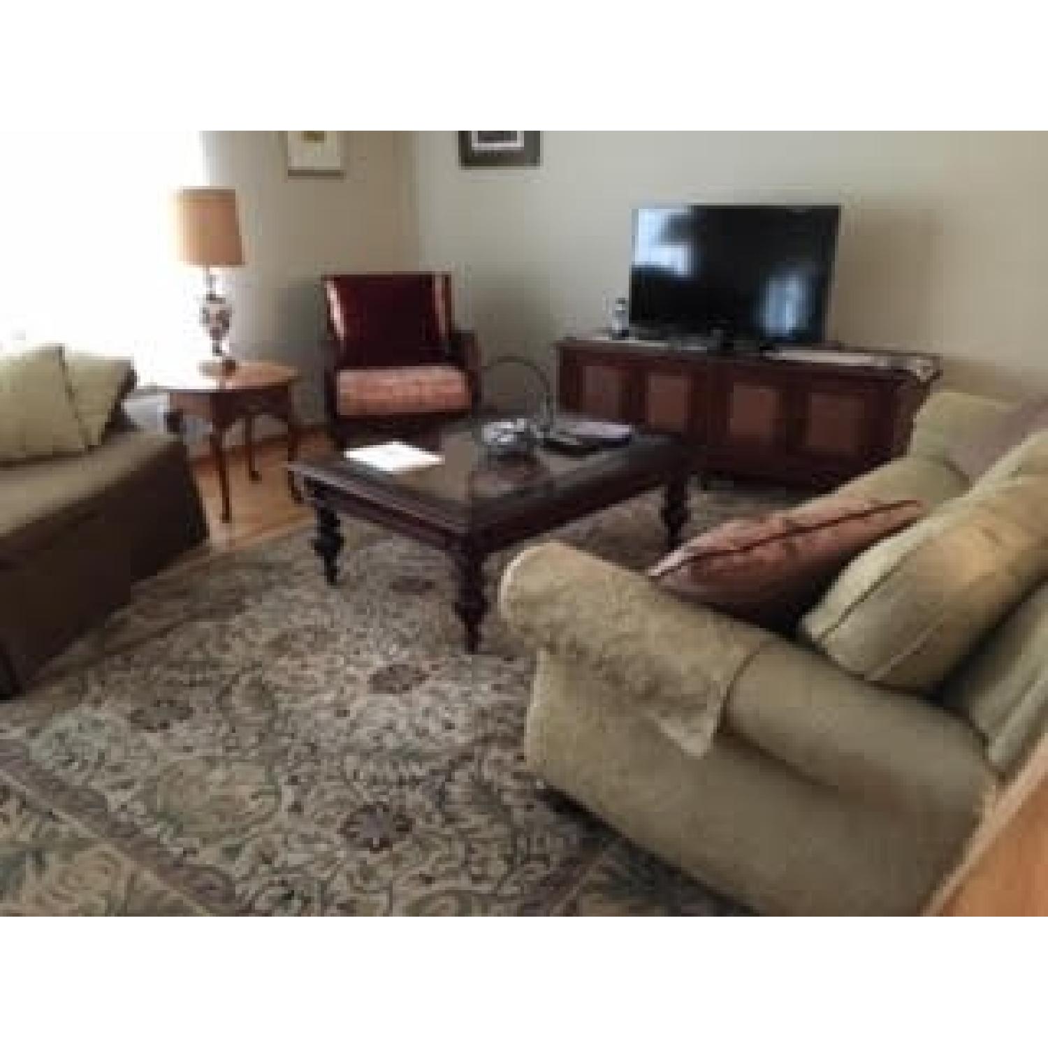 Ethan Allen Curved Back Roll Arm Sofa - image-5