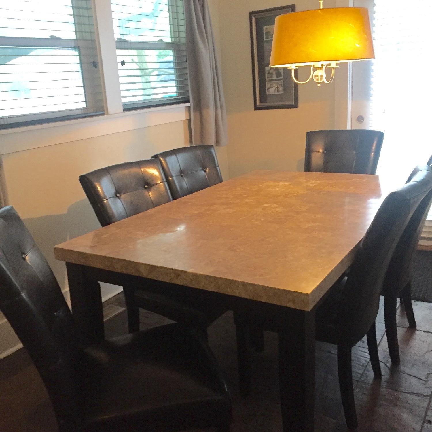 Room Place 7 Piece Marble Dining Set - image-1