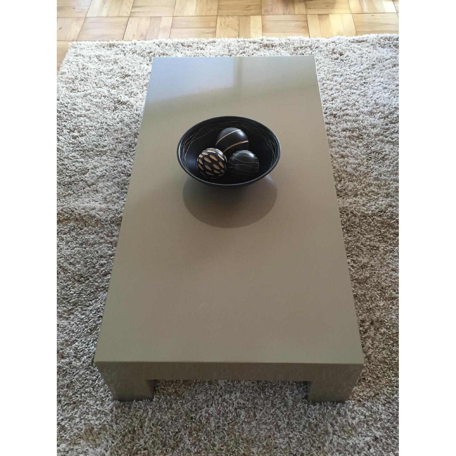 Wood Low Table w/ Glossy Finish - image-1
