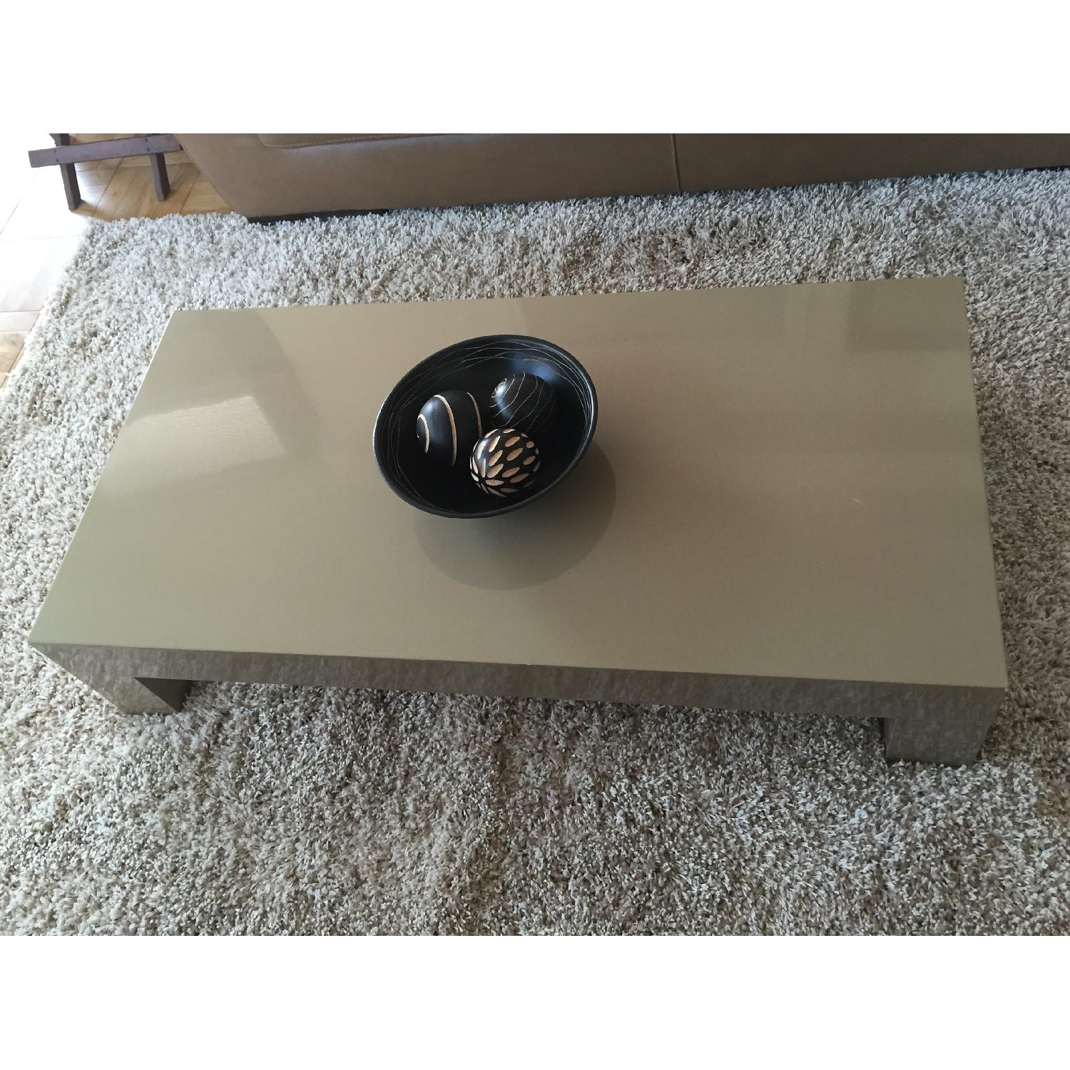 Wood Low Table w/ Glossy Finish - image-2