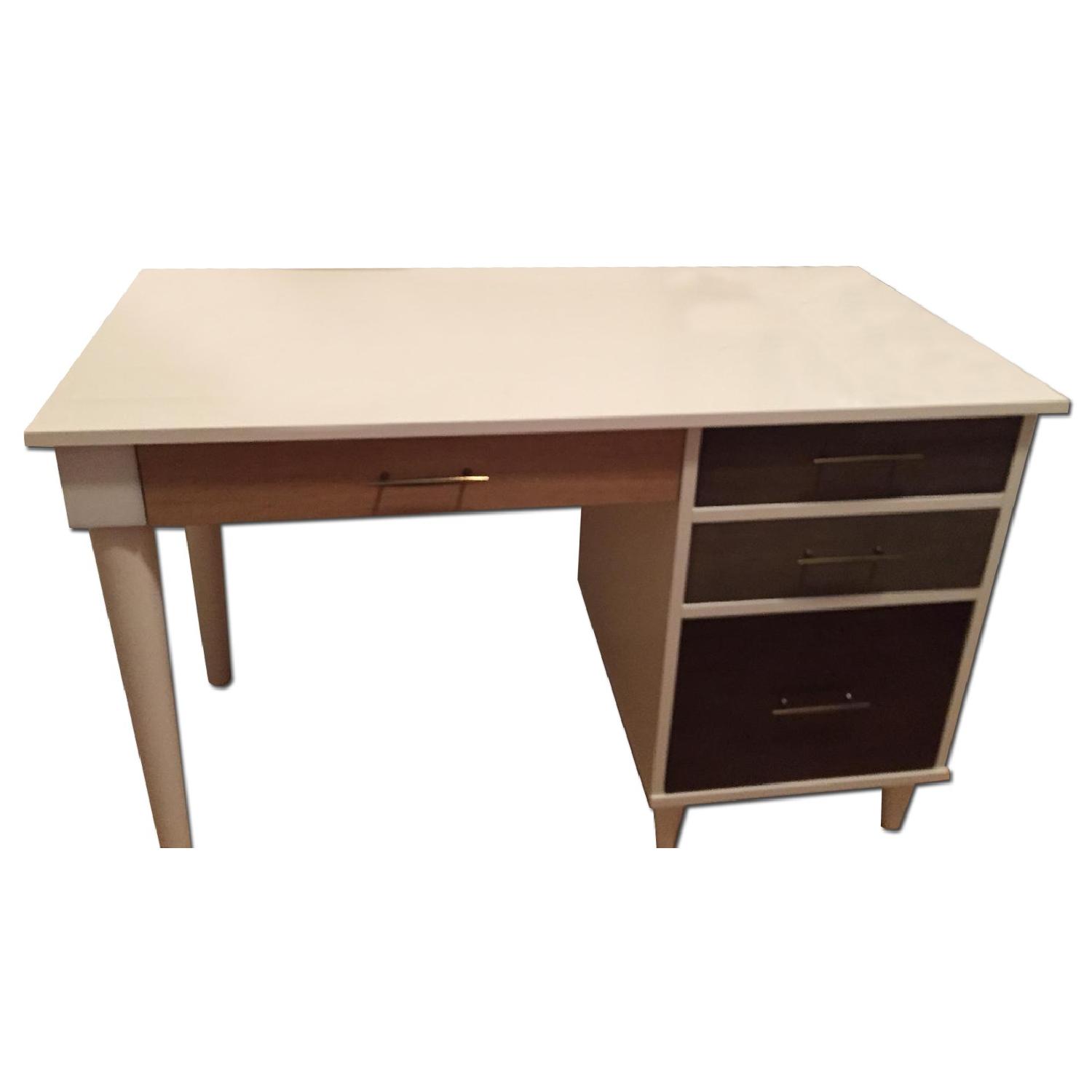 Desk w/ Grey Chair - image-0