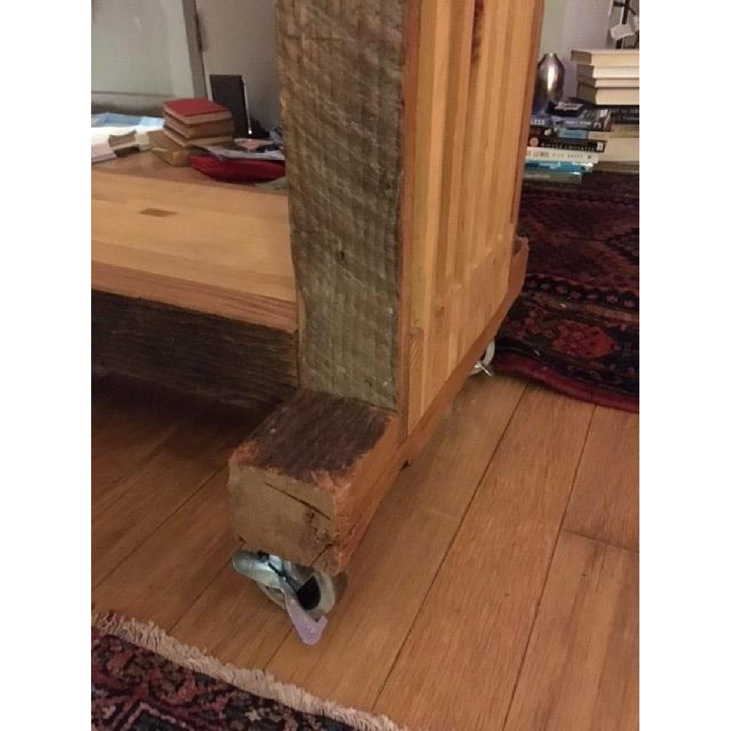 Handmade Pine-Slat Bookcase on Casters - image-6