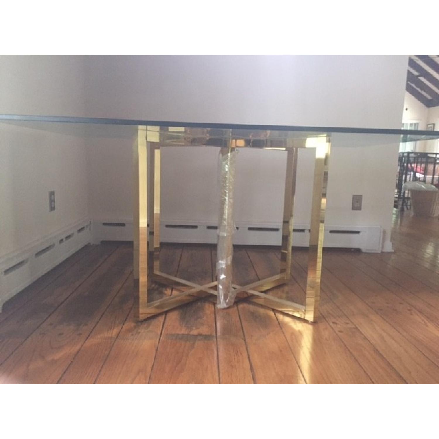 Parable's Tail Brass & Glass Dining Room Table - image-2