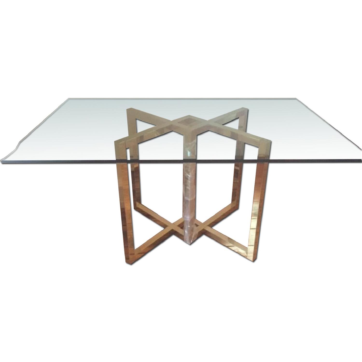 Parable's Tail Brass & Glass Dining Room Table - image-0