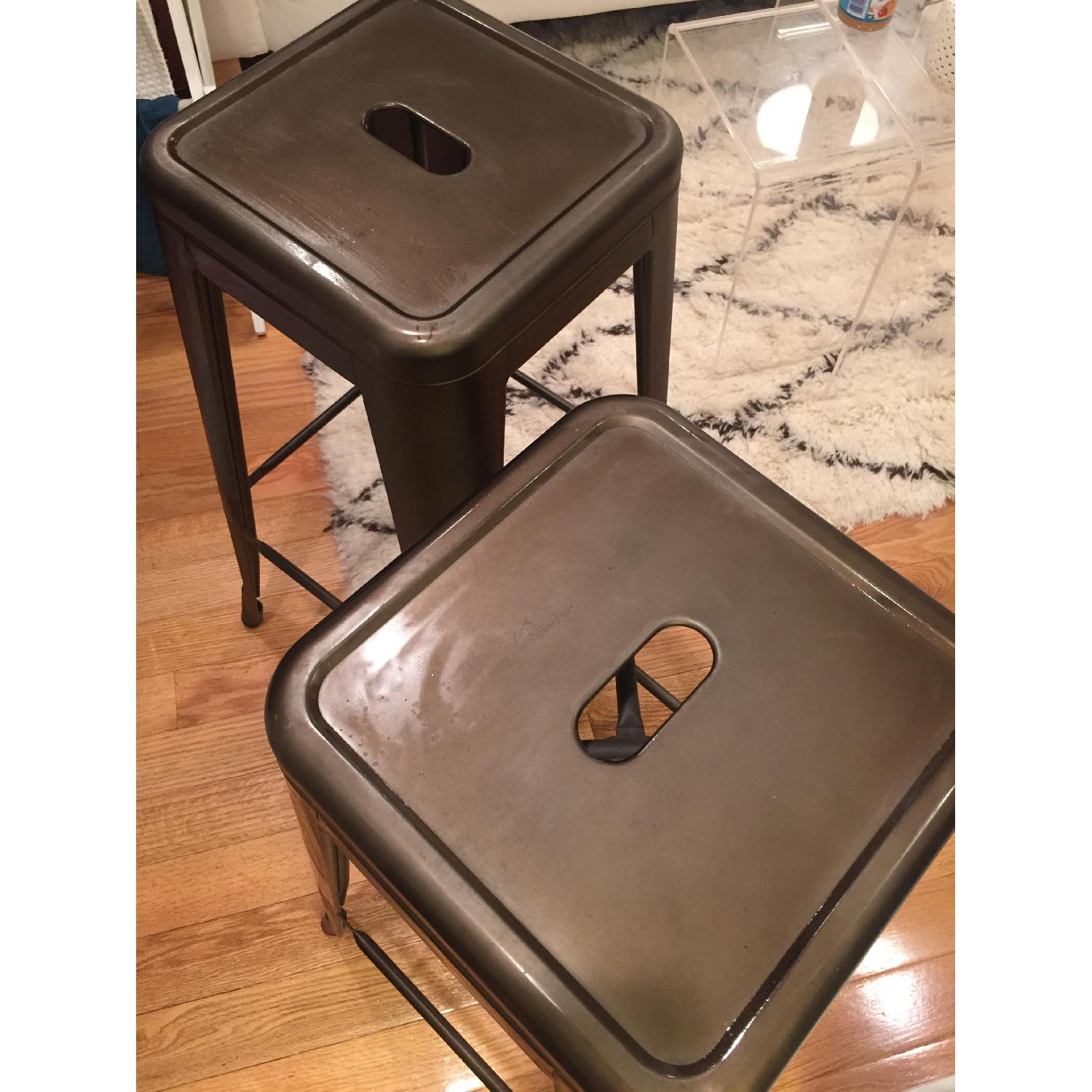 Gun Metal Stools - Pair - image-1