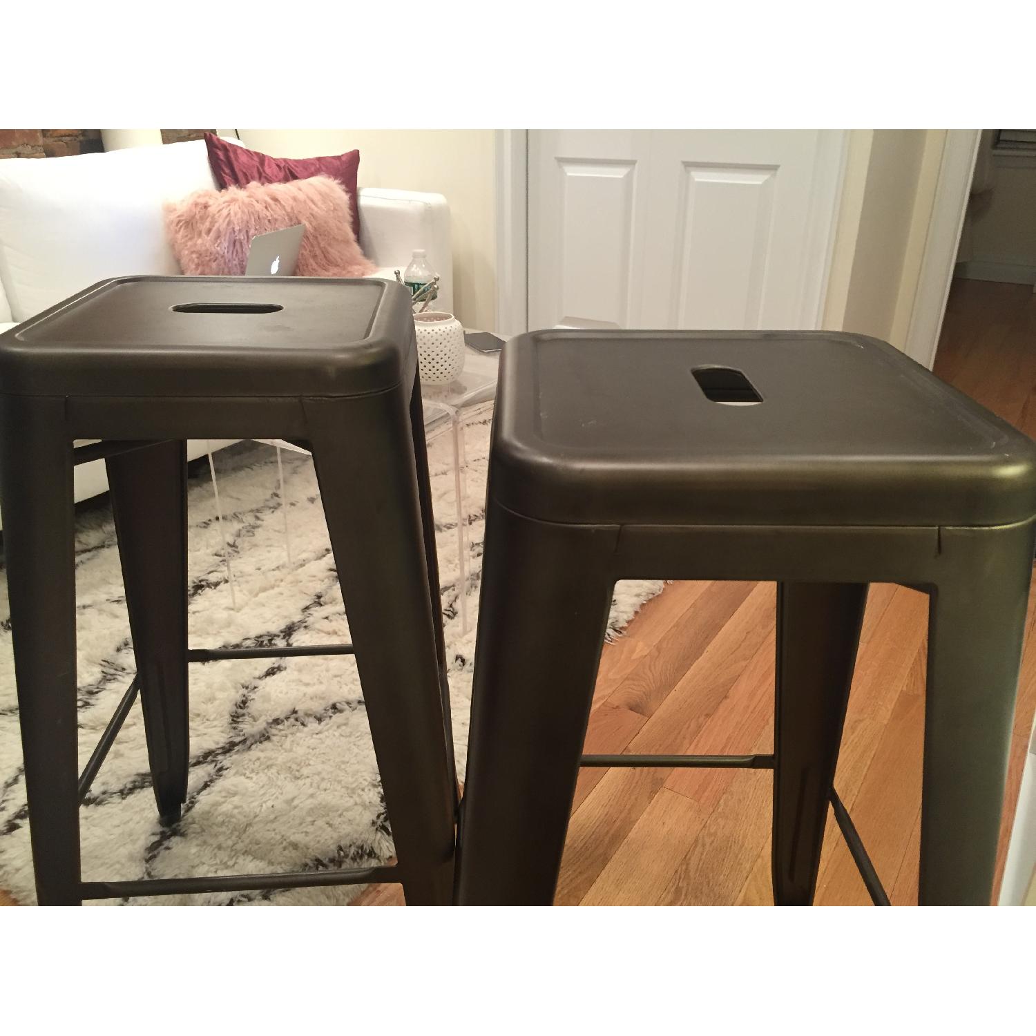 Gun Metal Stools - Pair - image-2