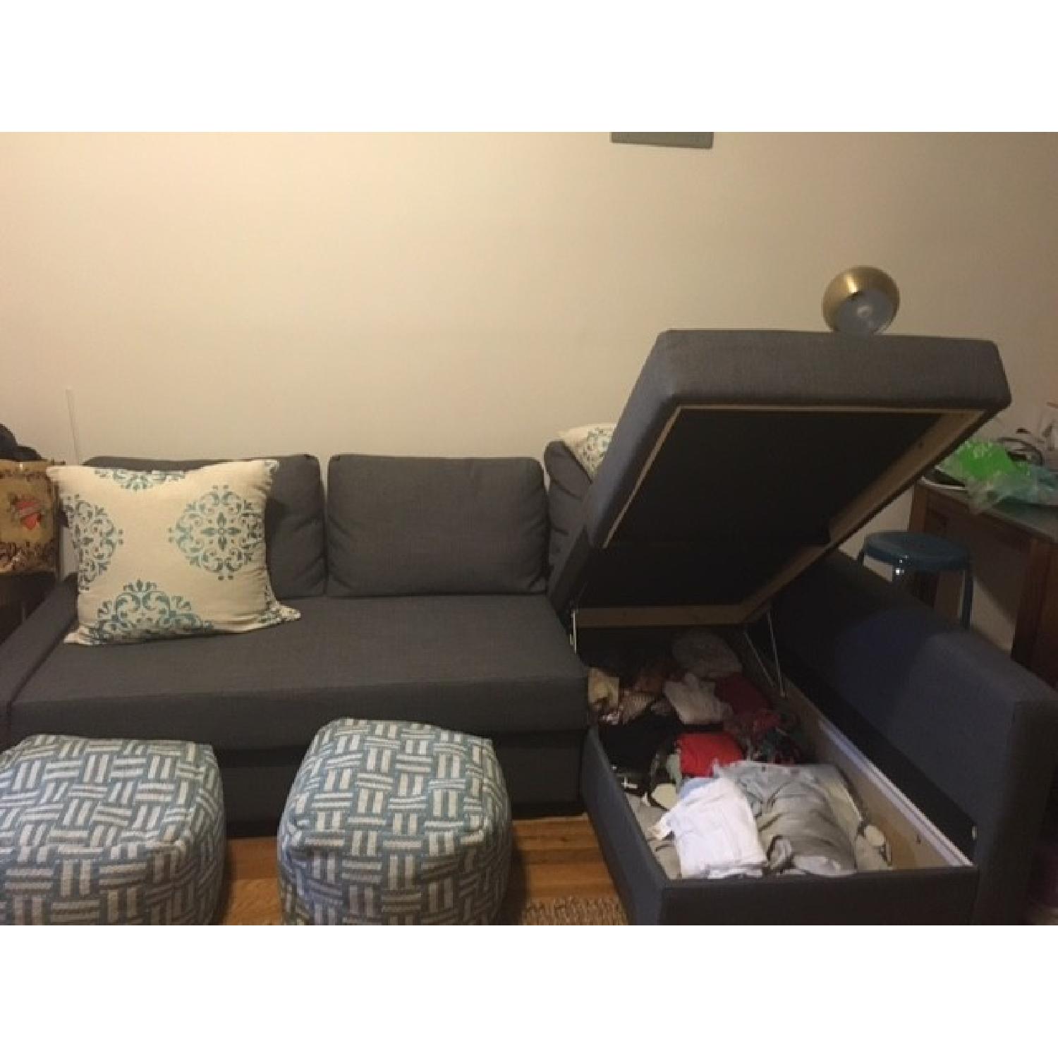 Ikea Holmsund Sectional Sofa Bed w/ Storage - image-2