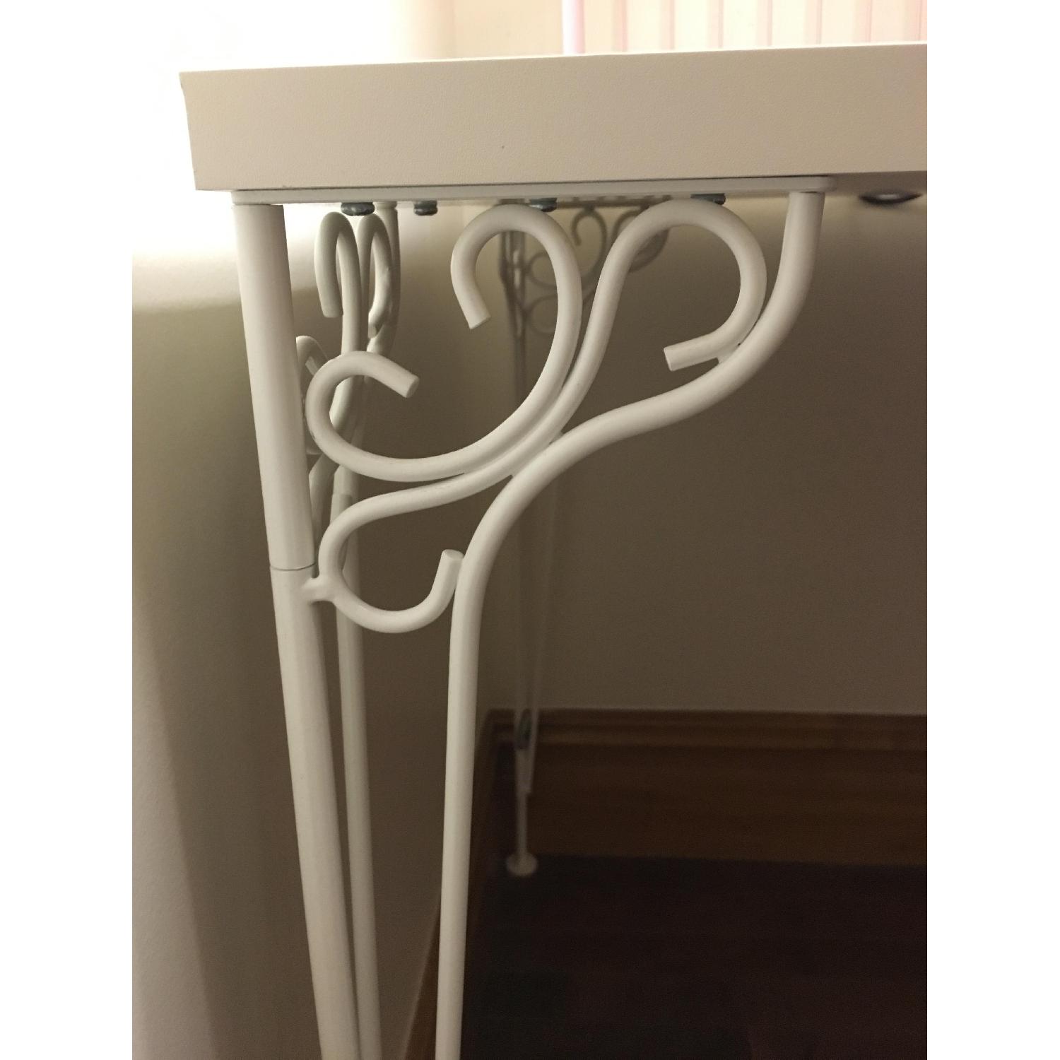 Ikea White Iron Scroll Leg Desk/Table - image-2