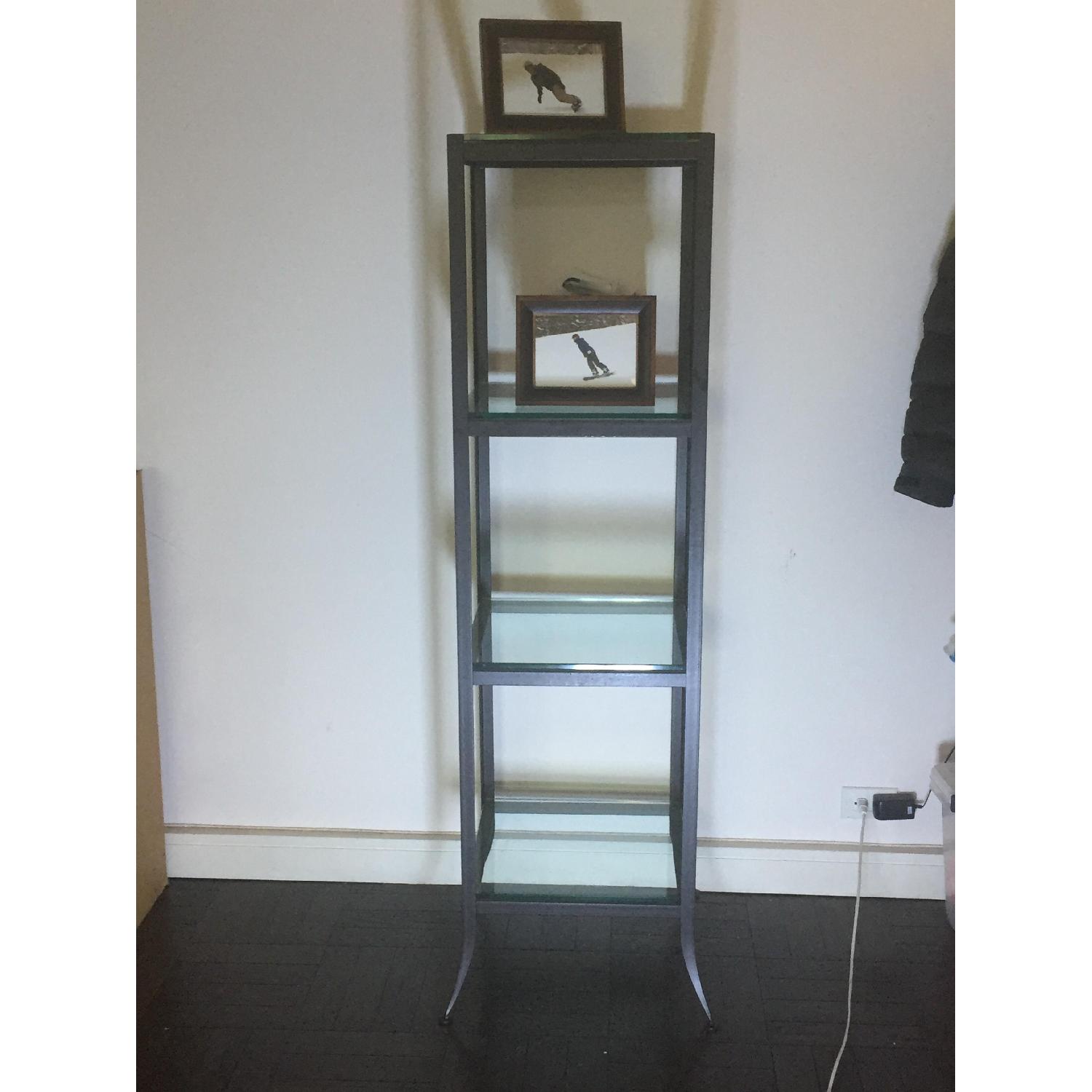 Crate & Barrel Glass Tower Shelves - image-1