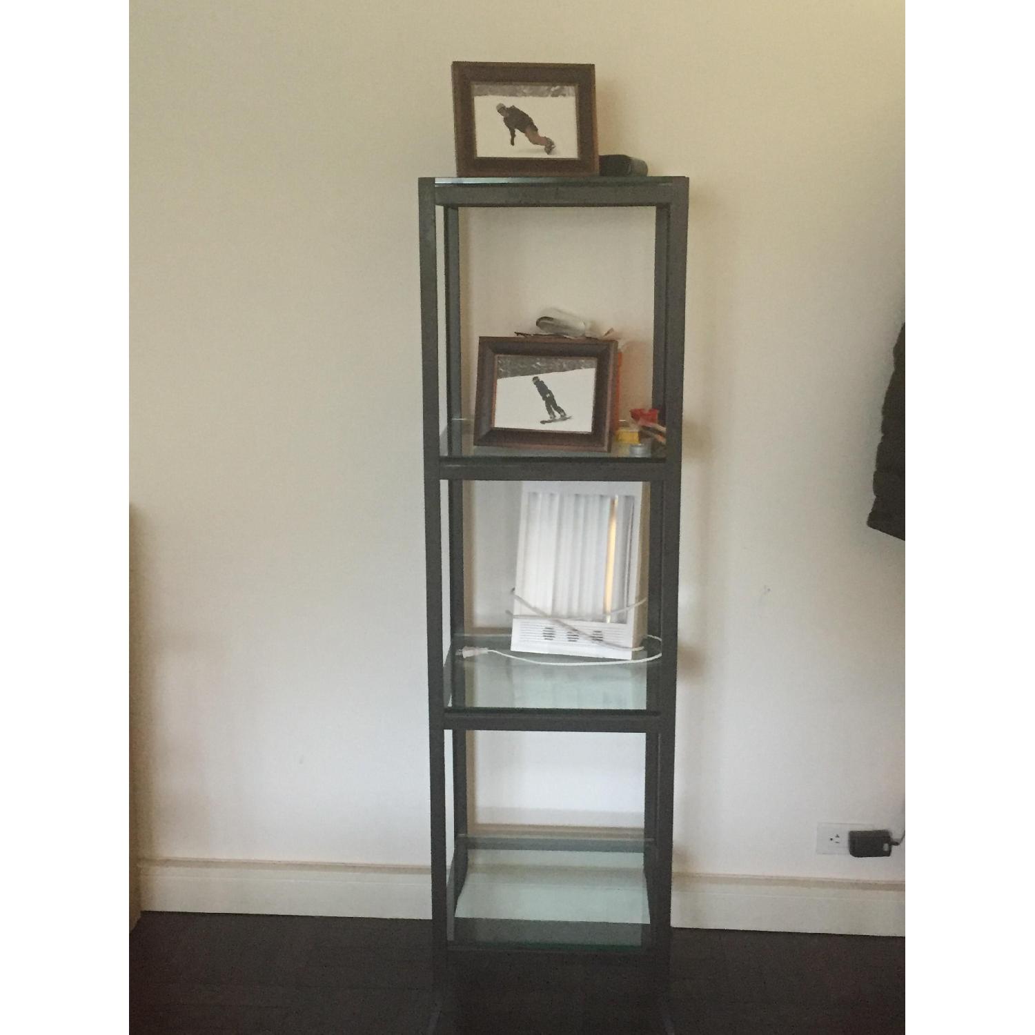 Crate & Barrel Glass Tower Shelves - image-3